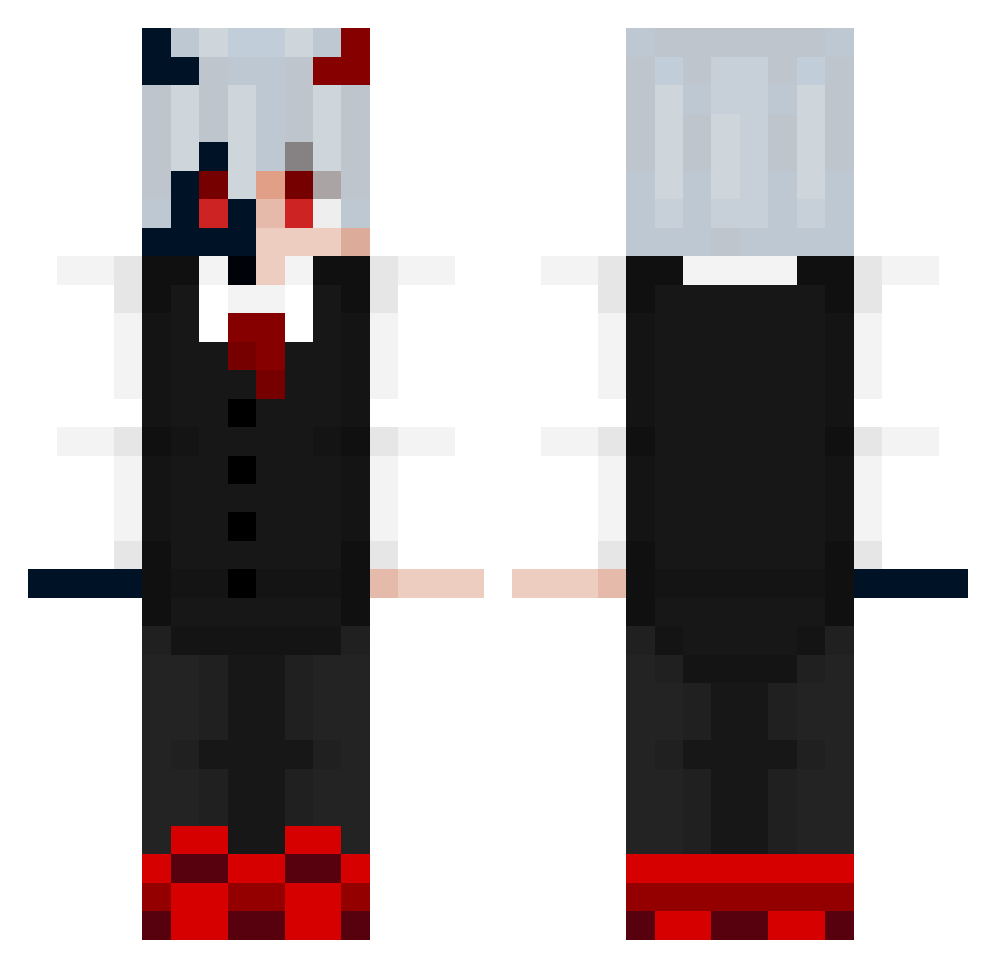 Quiaa Minecraft skin, front and back view