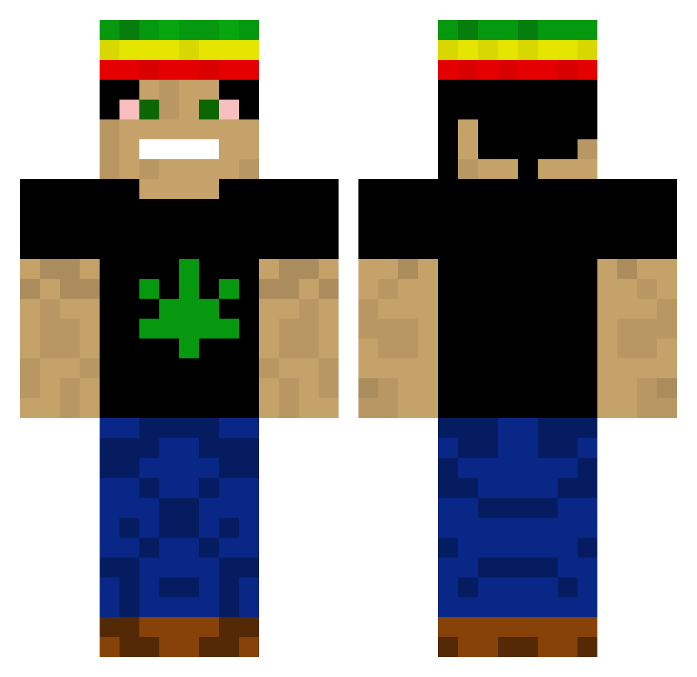 Monoamine Minecraft skin, front and back view