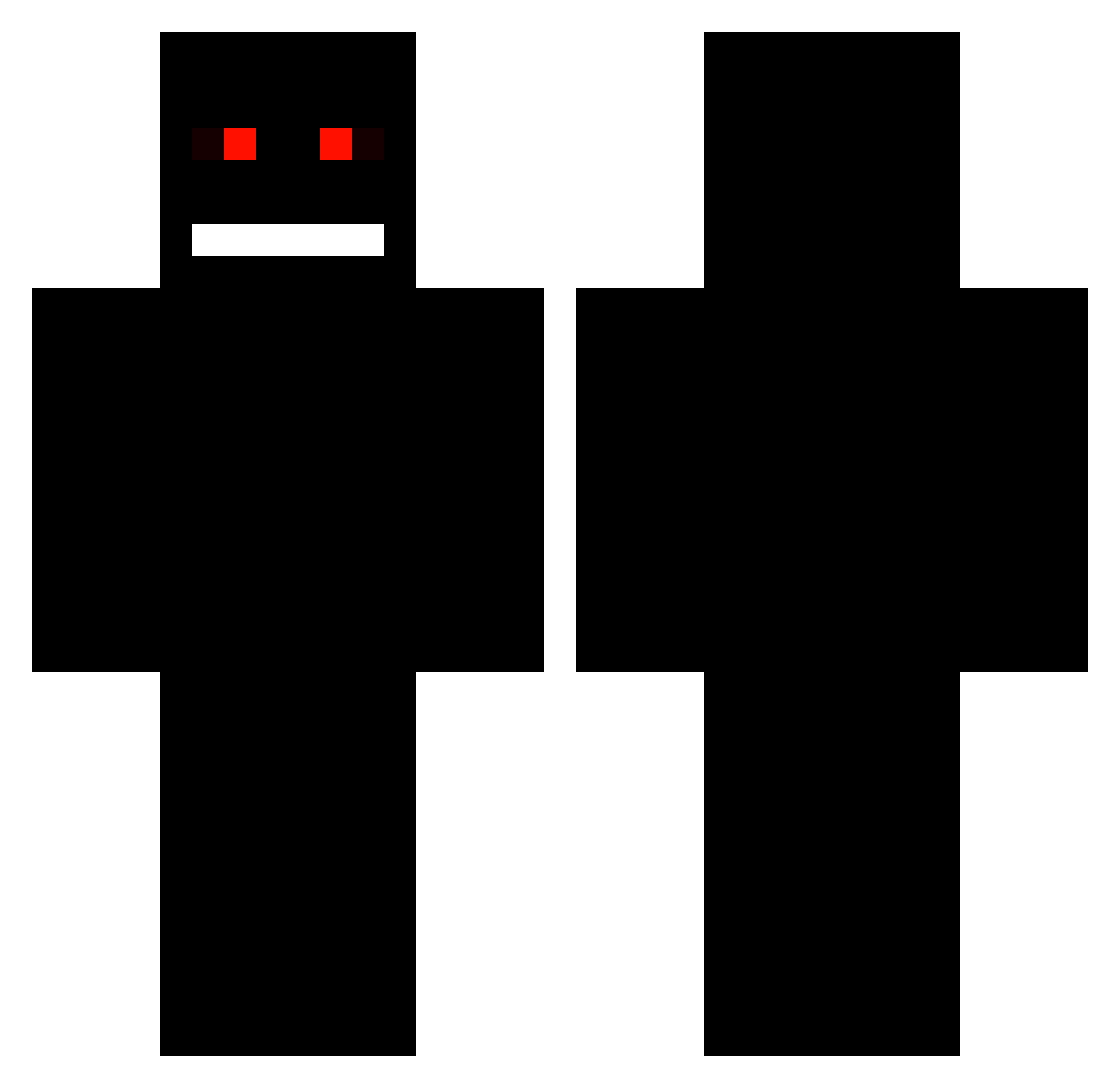 pexxft Minecraft skin, front and back view