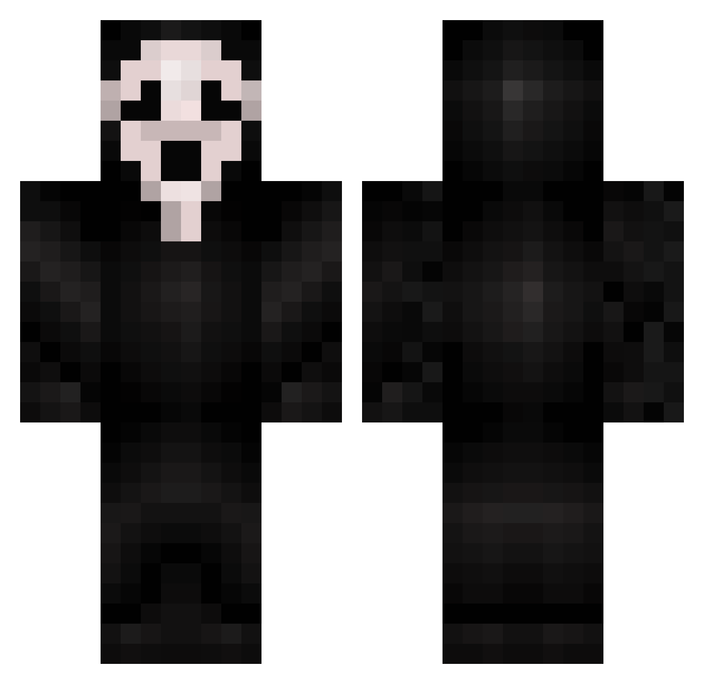 Ioki_ Minecraft skin, front and back view