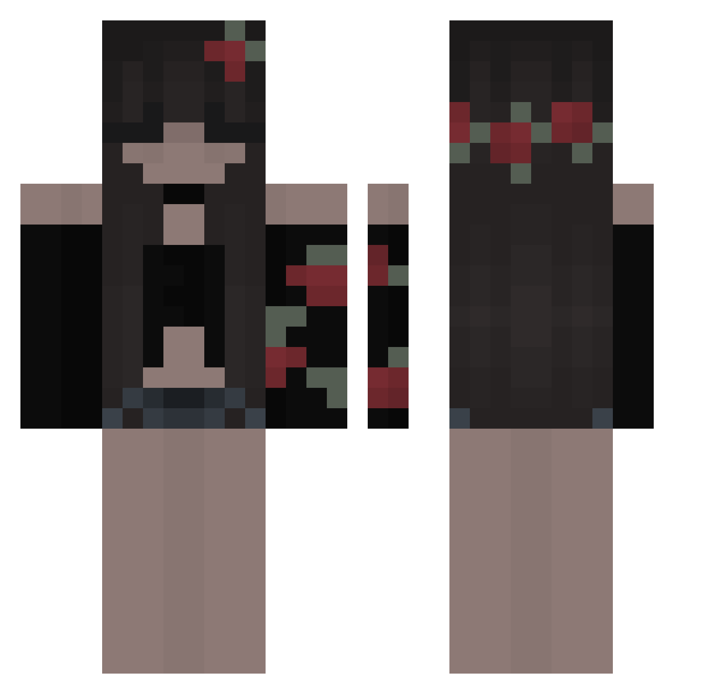 Fe4repicpro Minecraft skin, front and back view