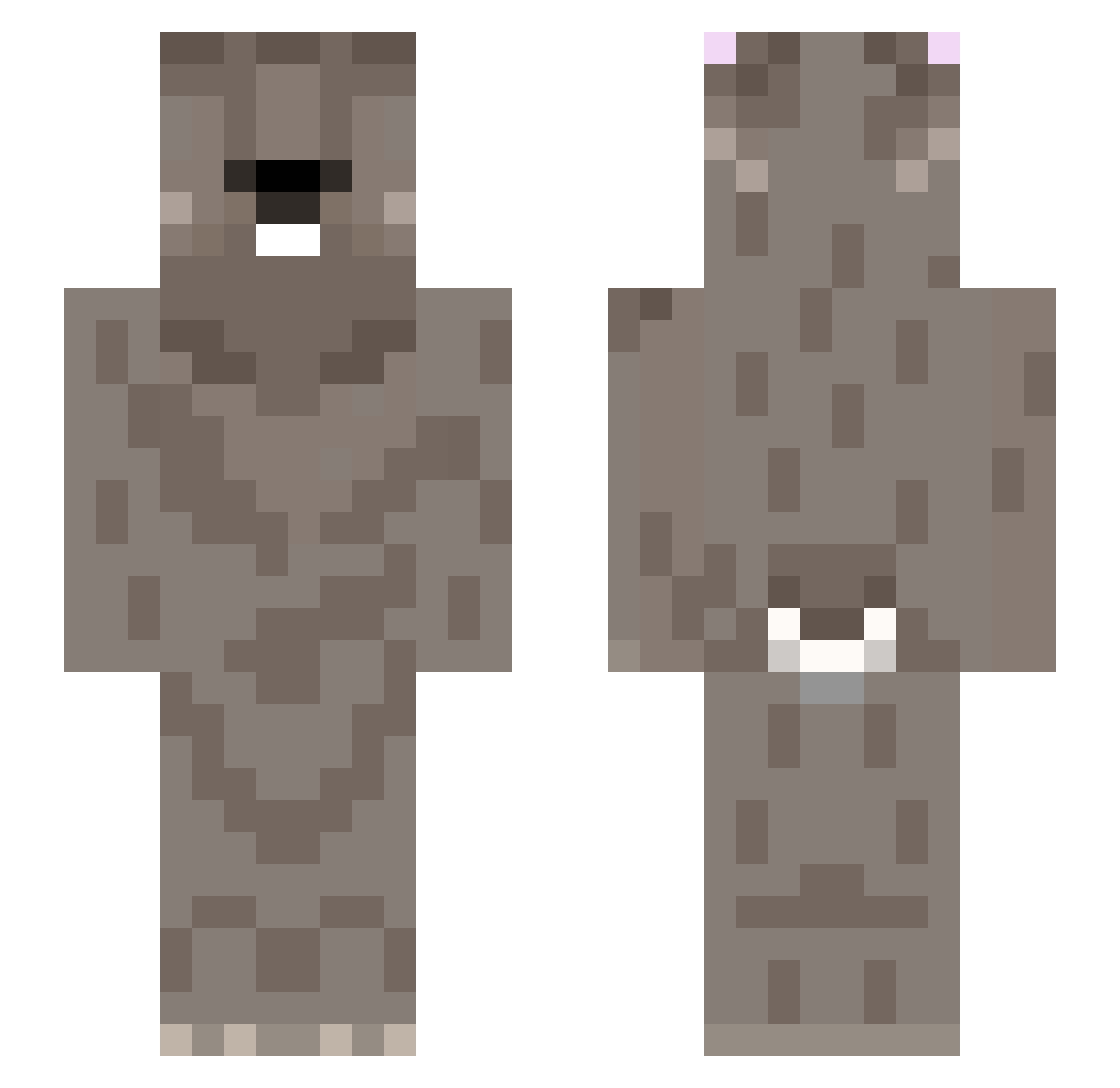 warwork Minecraft skin, front and back view