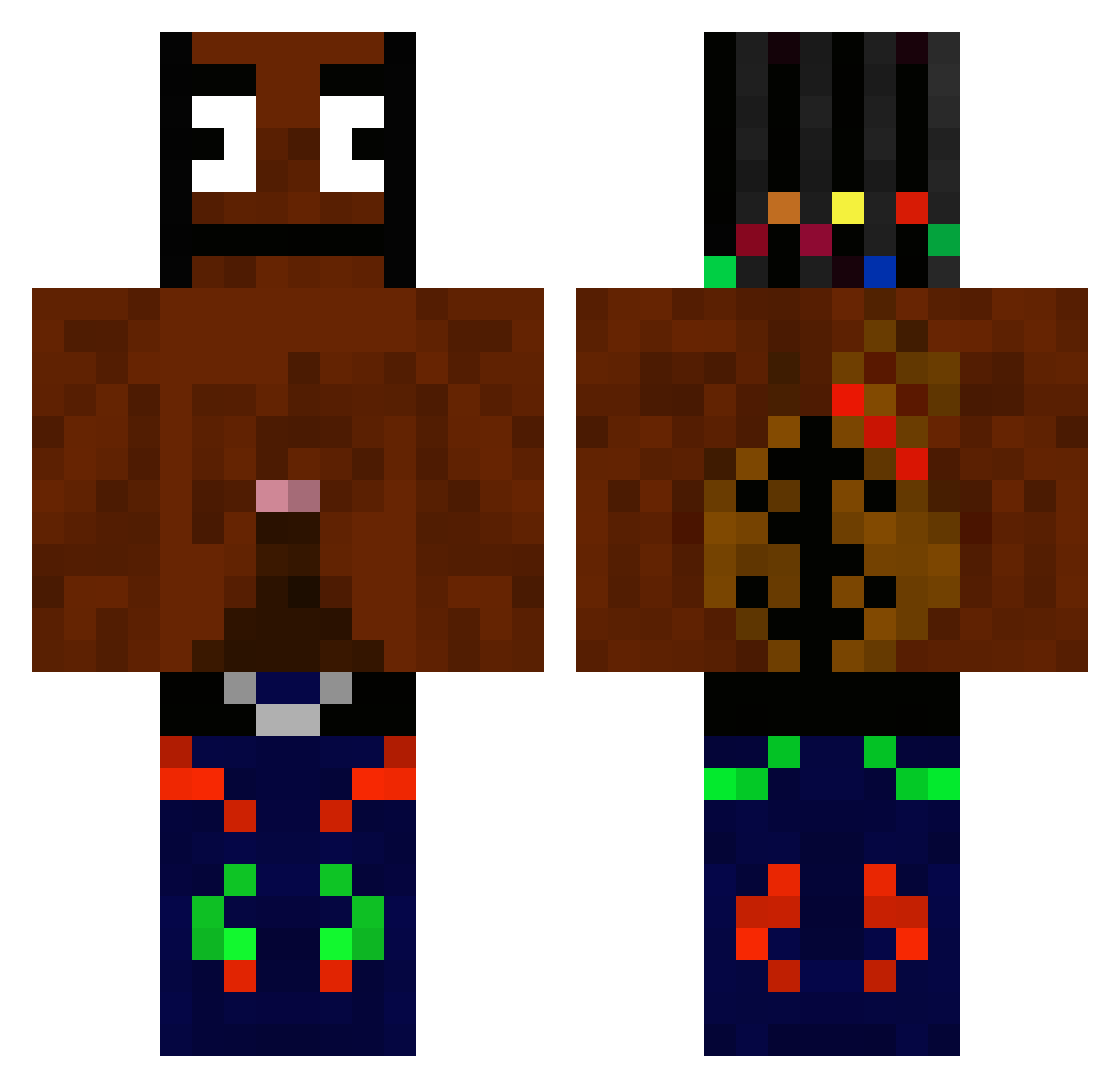 Changing Minecraft skin, front and back view