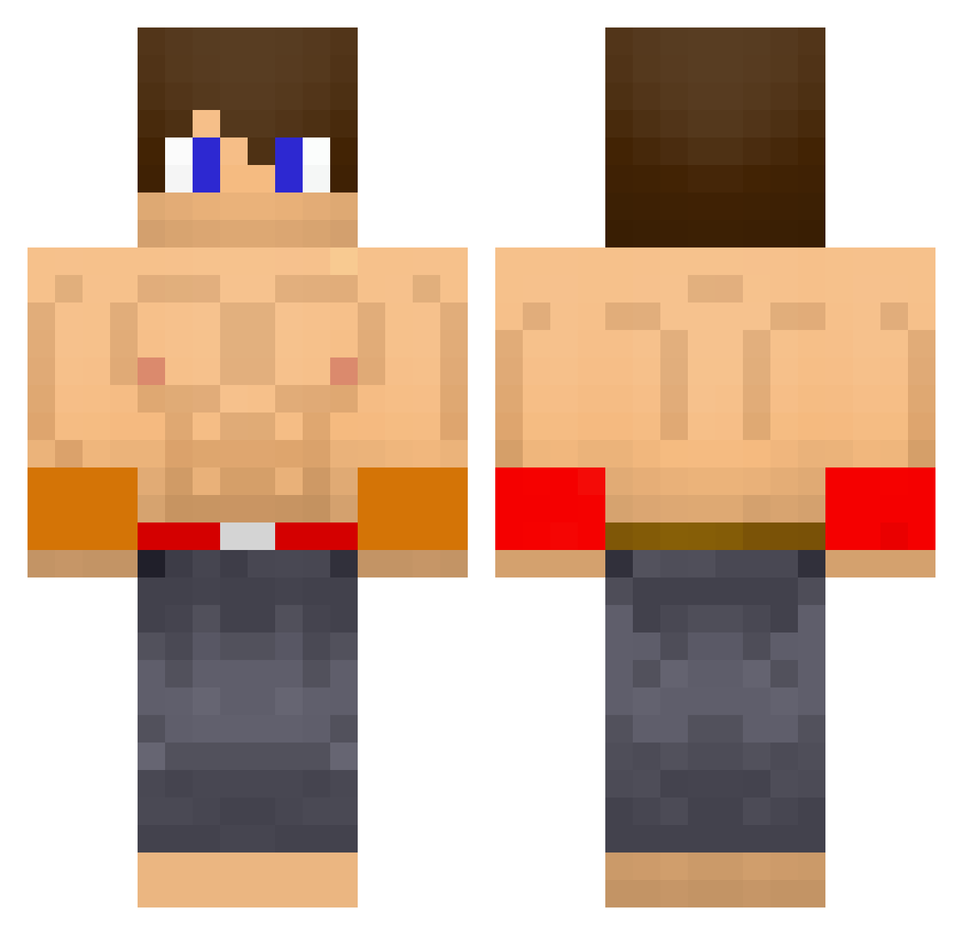 Negligible Minecraft skin, front and back view