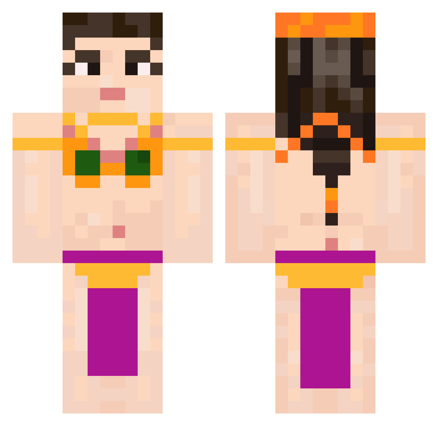 Villads3140 Minecraft skin, front and back view