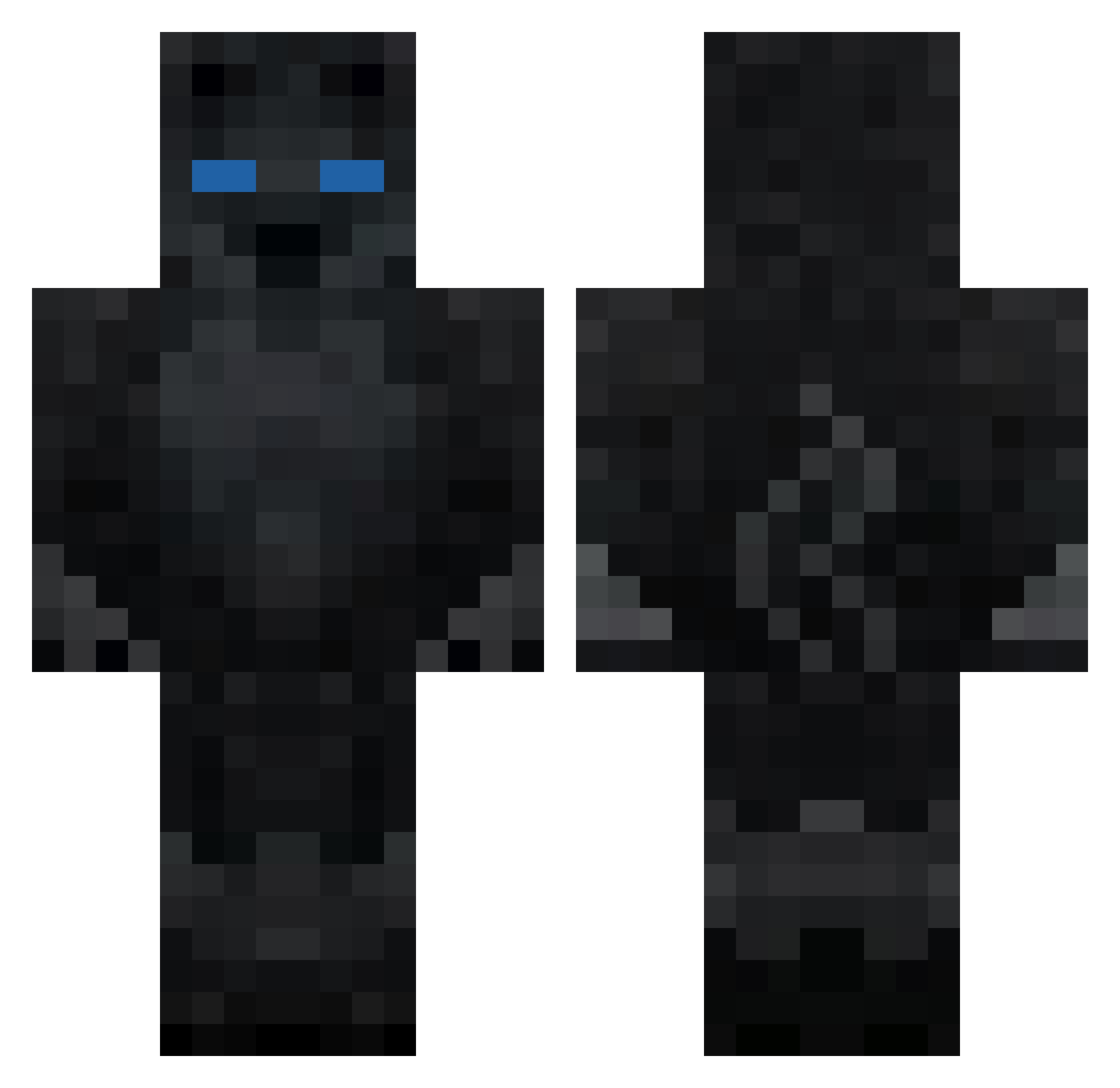 repacking Minecraft skin, front and back view
