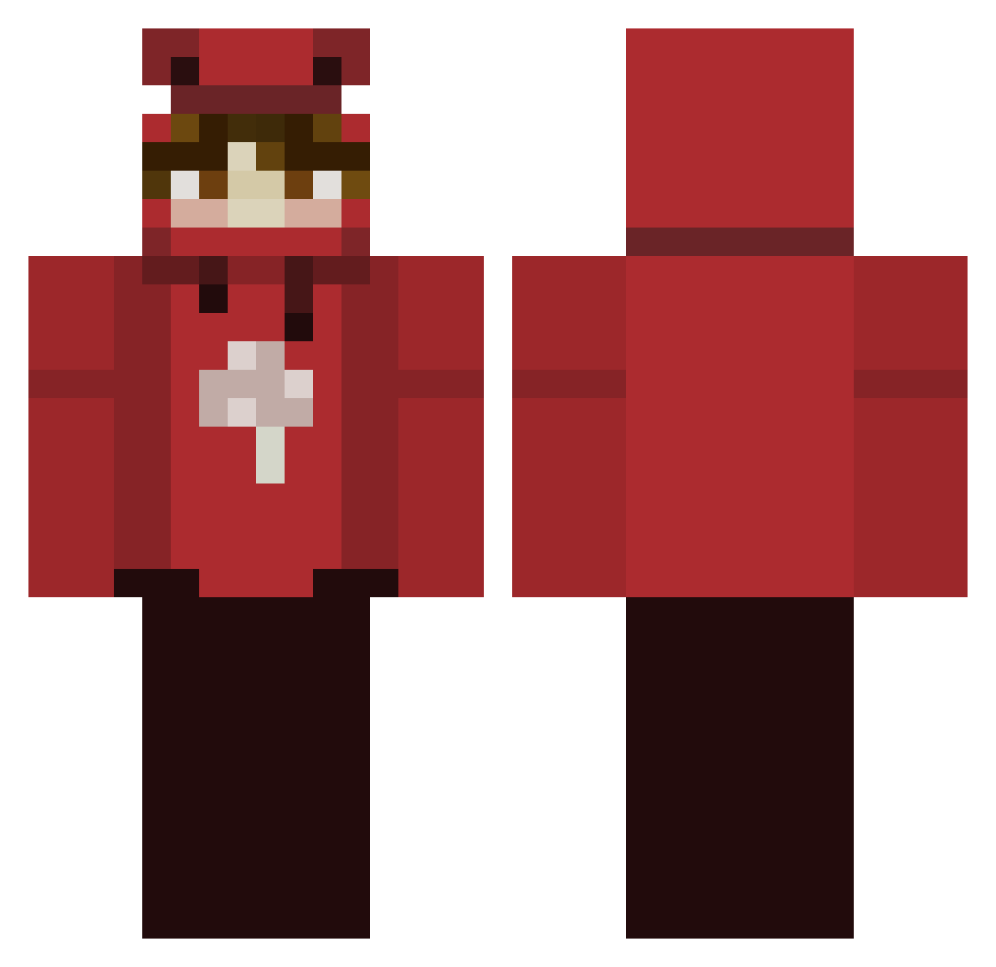 Tenxous Minecraft skin, front and back view