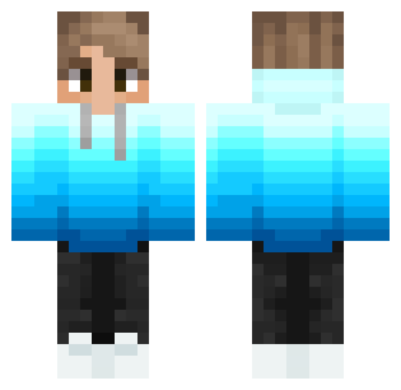 deathknight999 Minecraft skin, front and back view