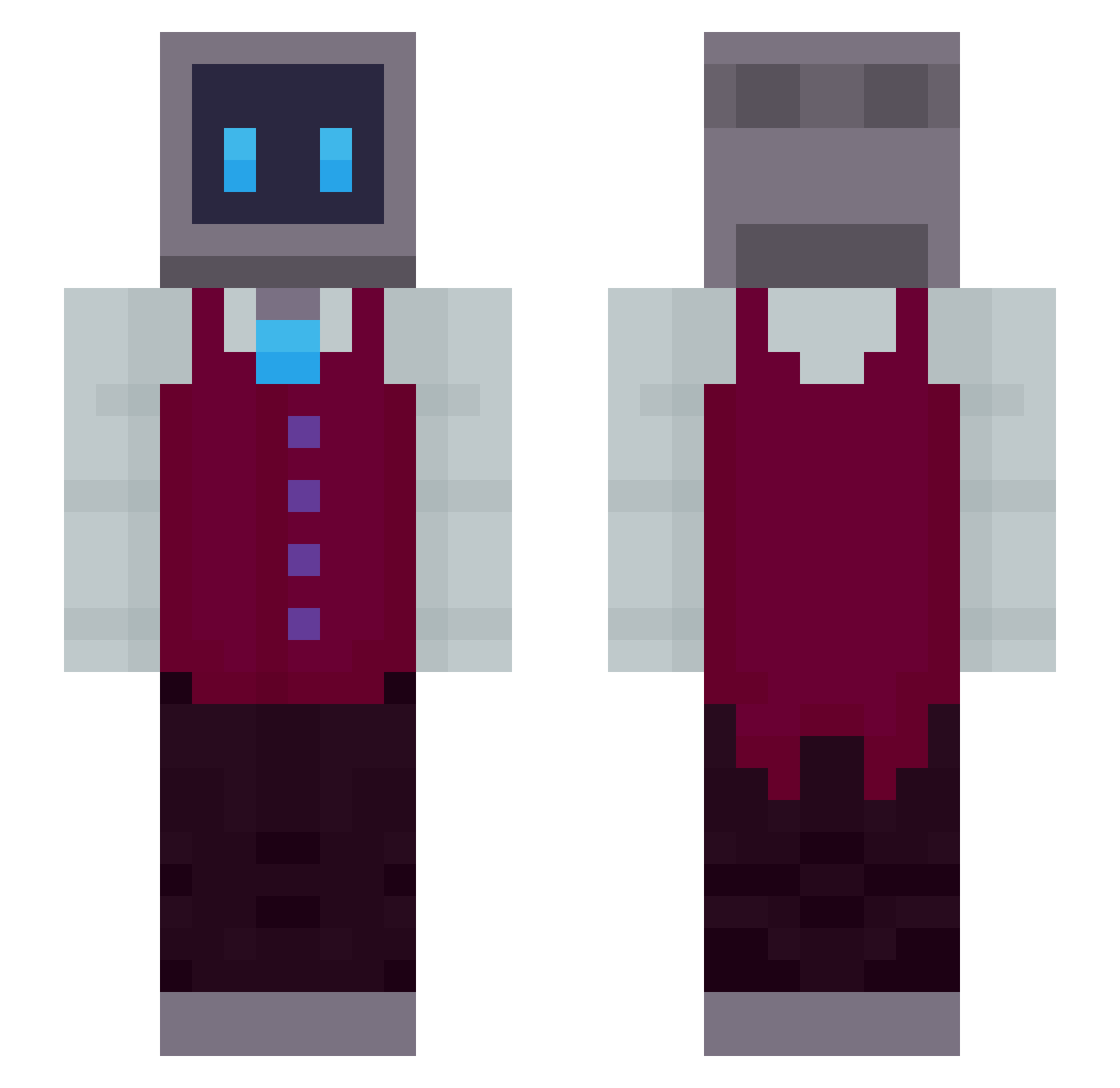 ScrubLord87 Minecraft skin, front and back view