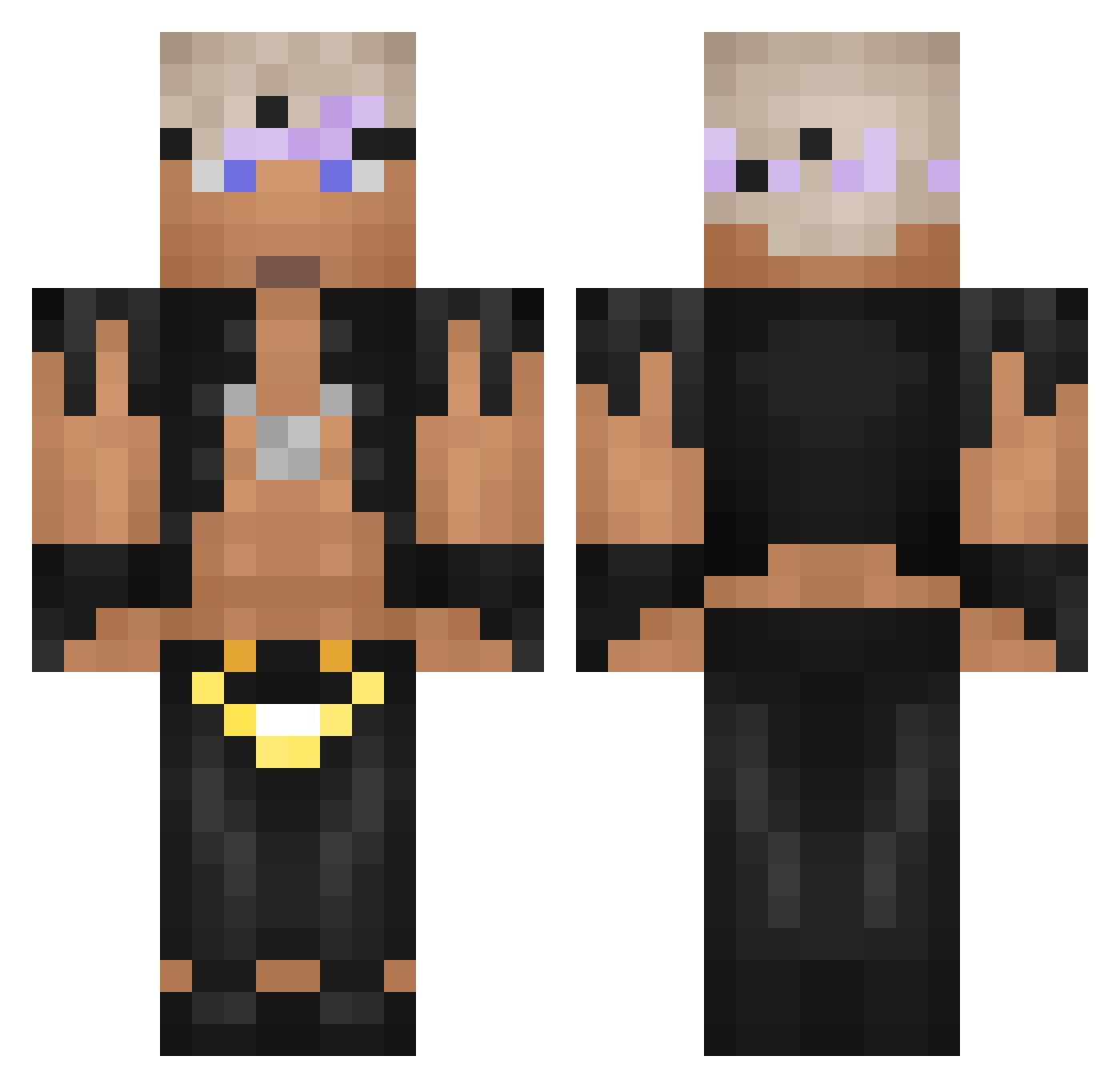 Okototo Minecraft skin, front and back view
