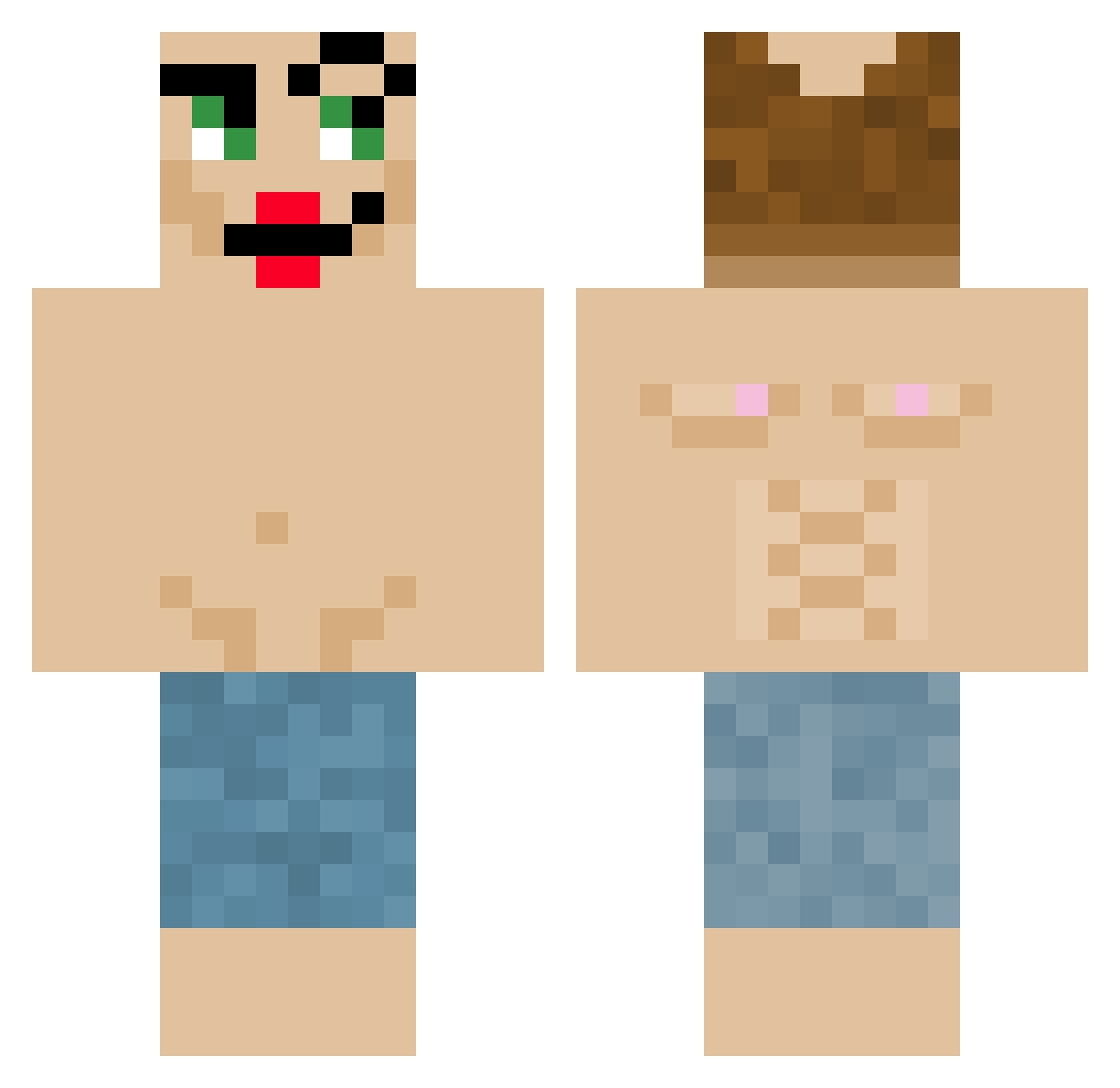 sirtophat11 Minecraft skin, front and back view