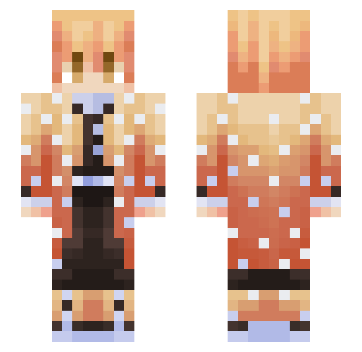 Gold_ball Minecraft skin, front and back view