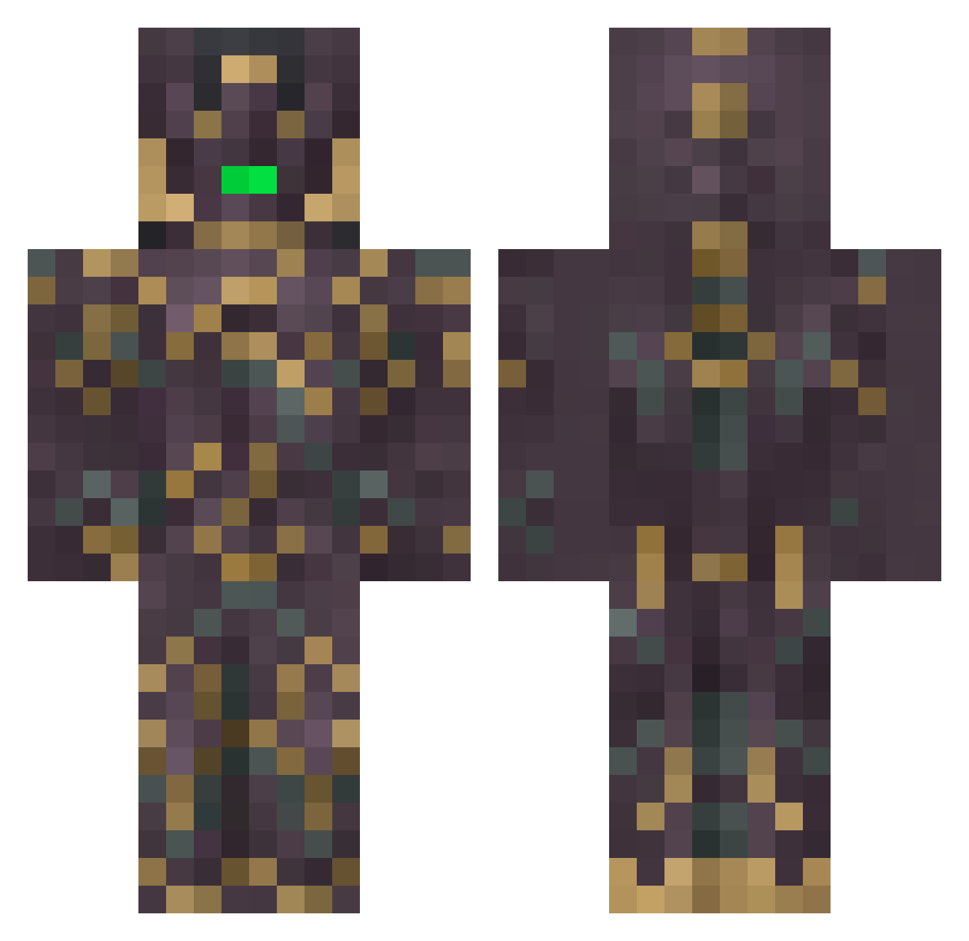 xuesj Minecraft skin, front and back view