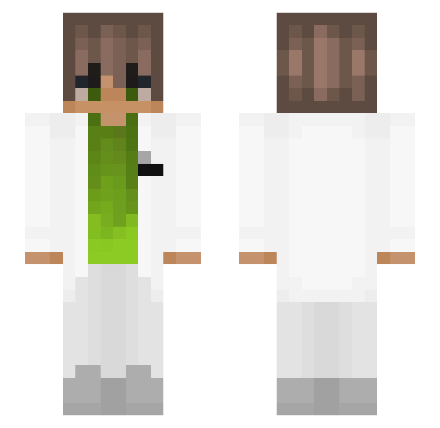 Eukaryote Minecraft skin, front and back view