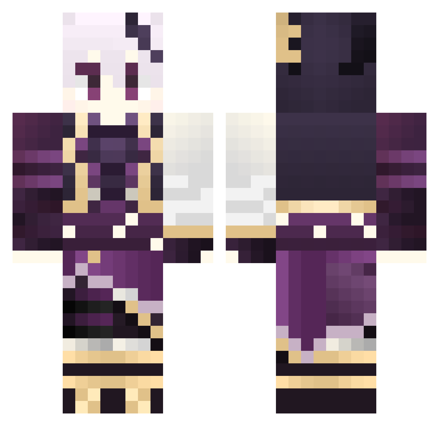 rokubunnoichi Minecraft skin, front and back view