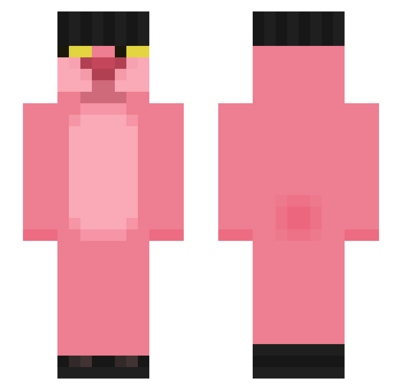 AmazeDank Minecraft skin, front and back view