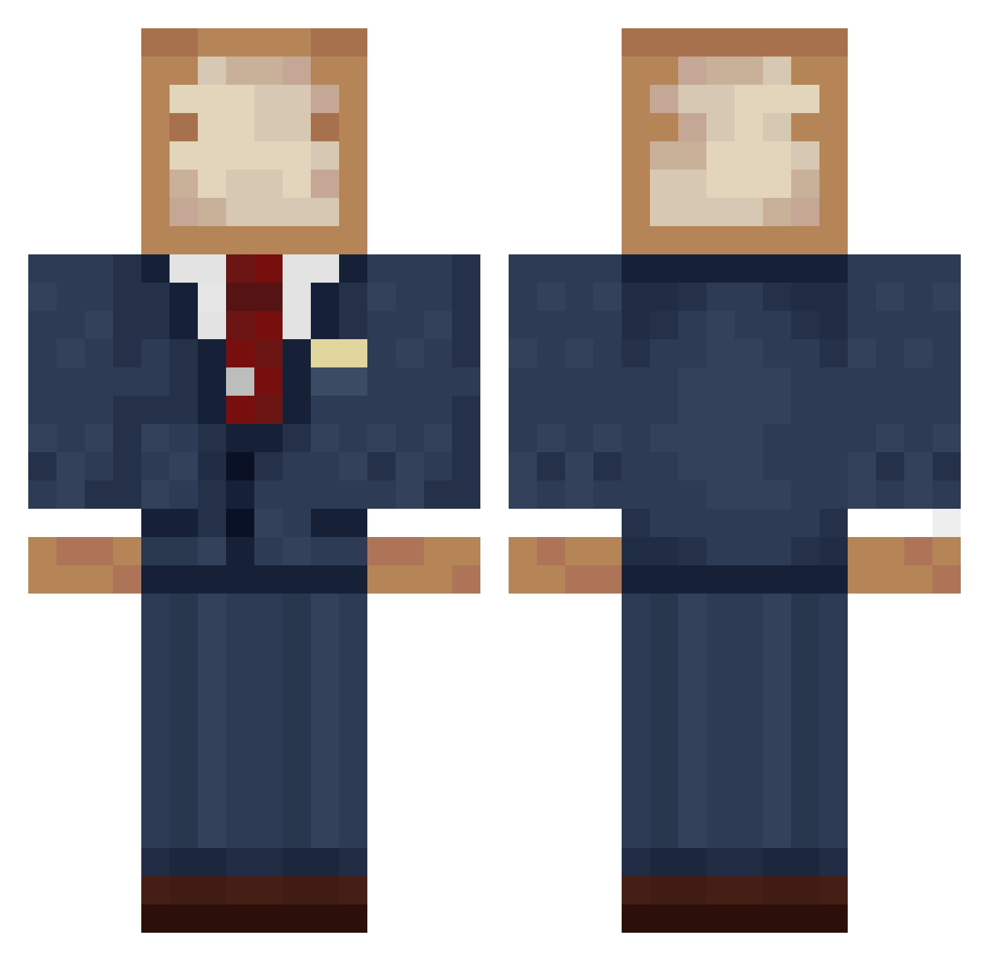 breadexecutive Minecraft skin, front and back view