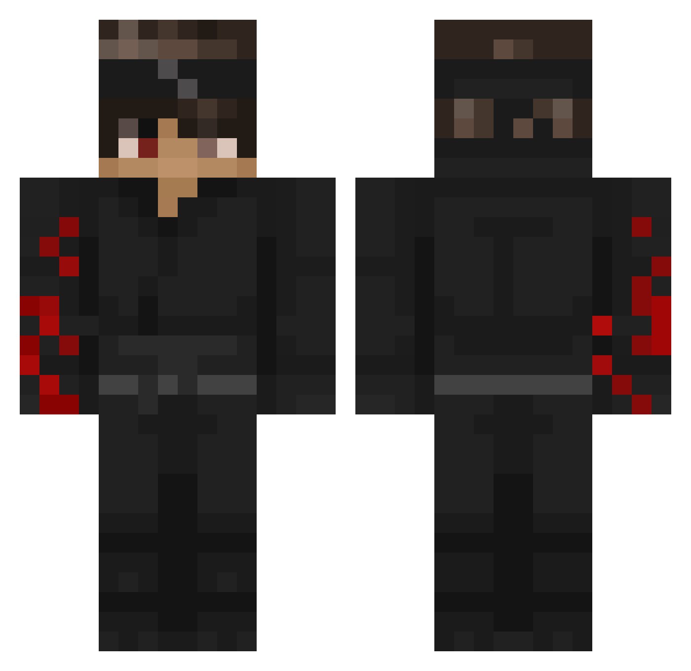 Eryn Minecraft skin, front and back view