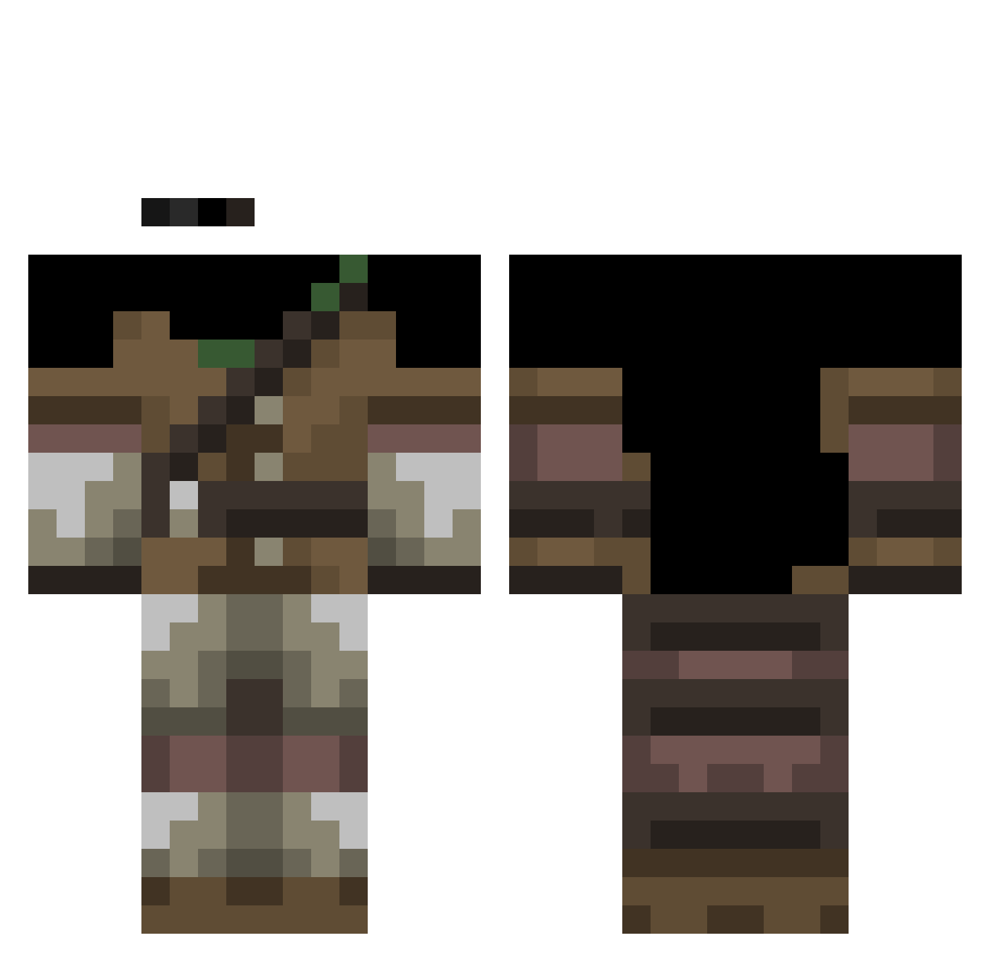 touser Minecraft skin, front and back view