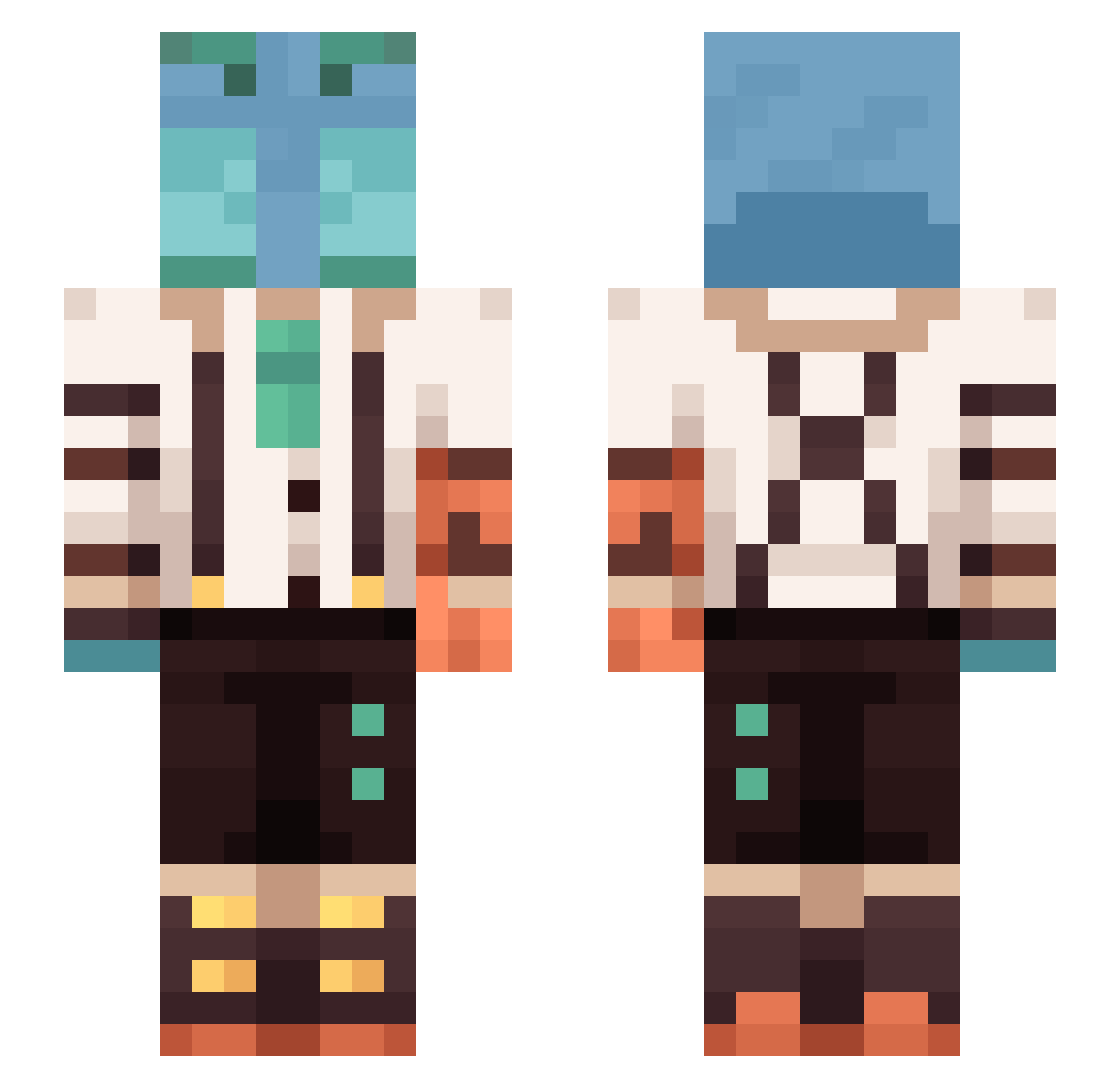 BaoBab009 Minecraft skin, front and back view