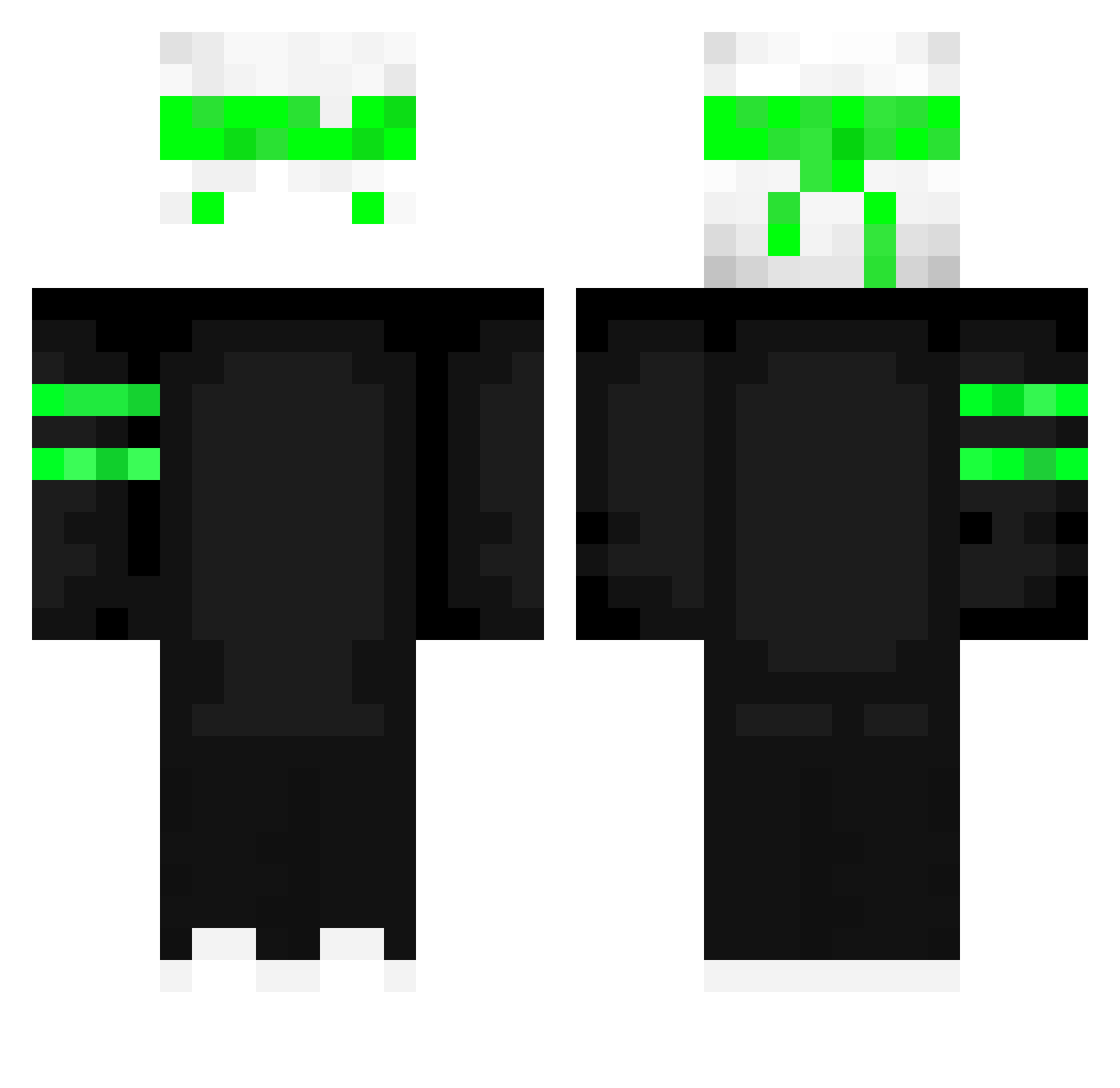 Fuuze Minecraft skin, front and back view
