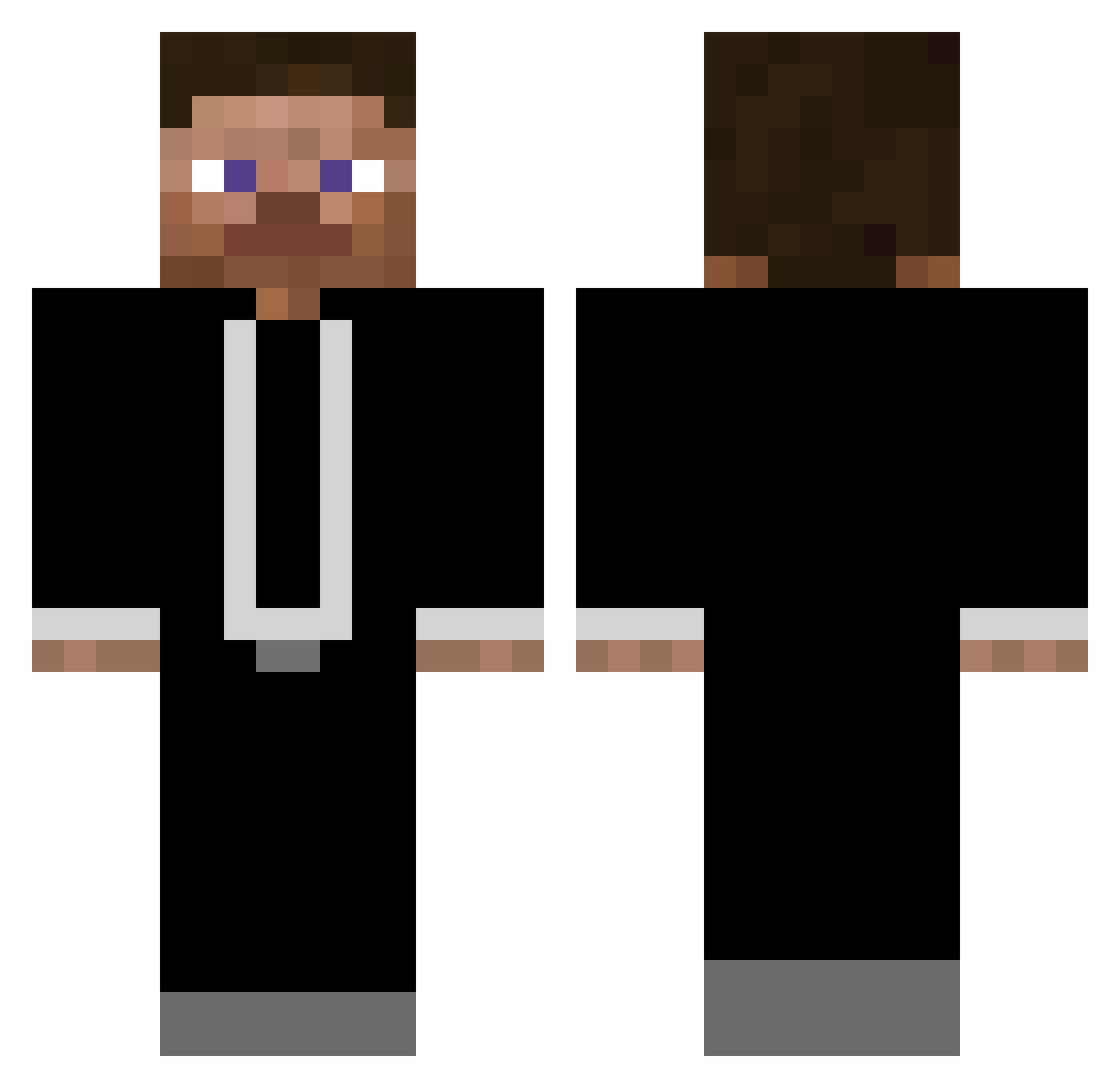 Wastelander01 Minecraft skin, front and back view
