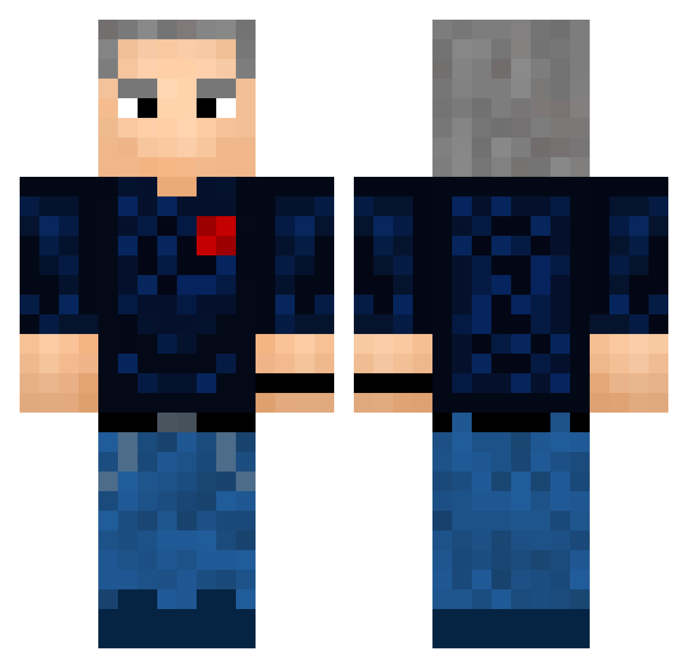 LuVo56k Minecraft skin, front and back view
