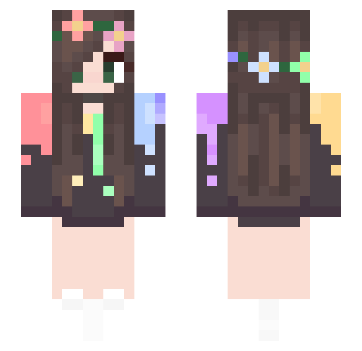 sorft69noodles Minecraft skin, front and back view