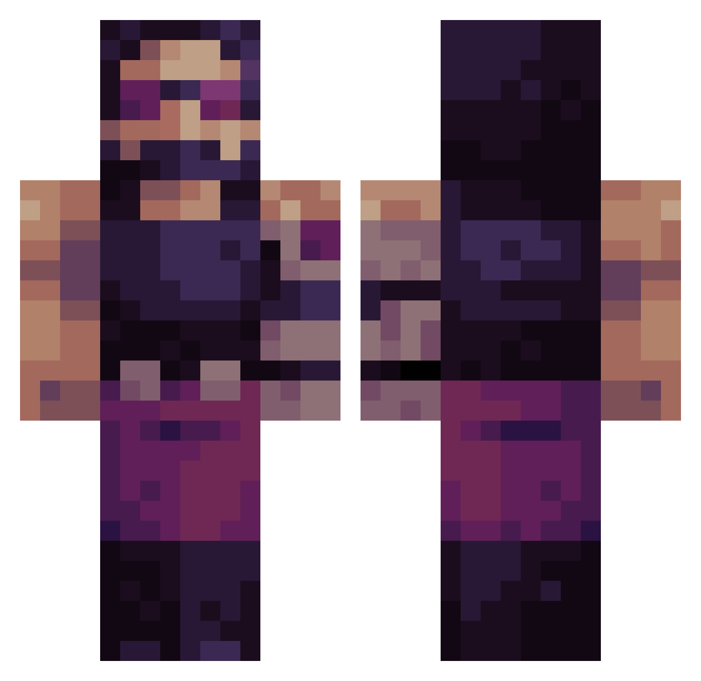 Kacpix21 Minecraft skin, front and back view