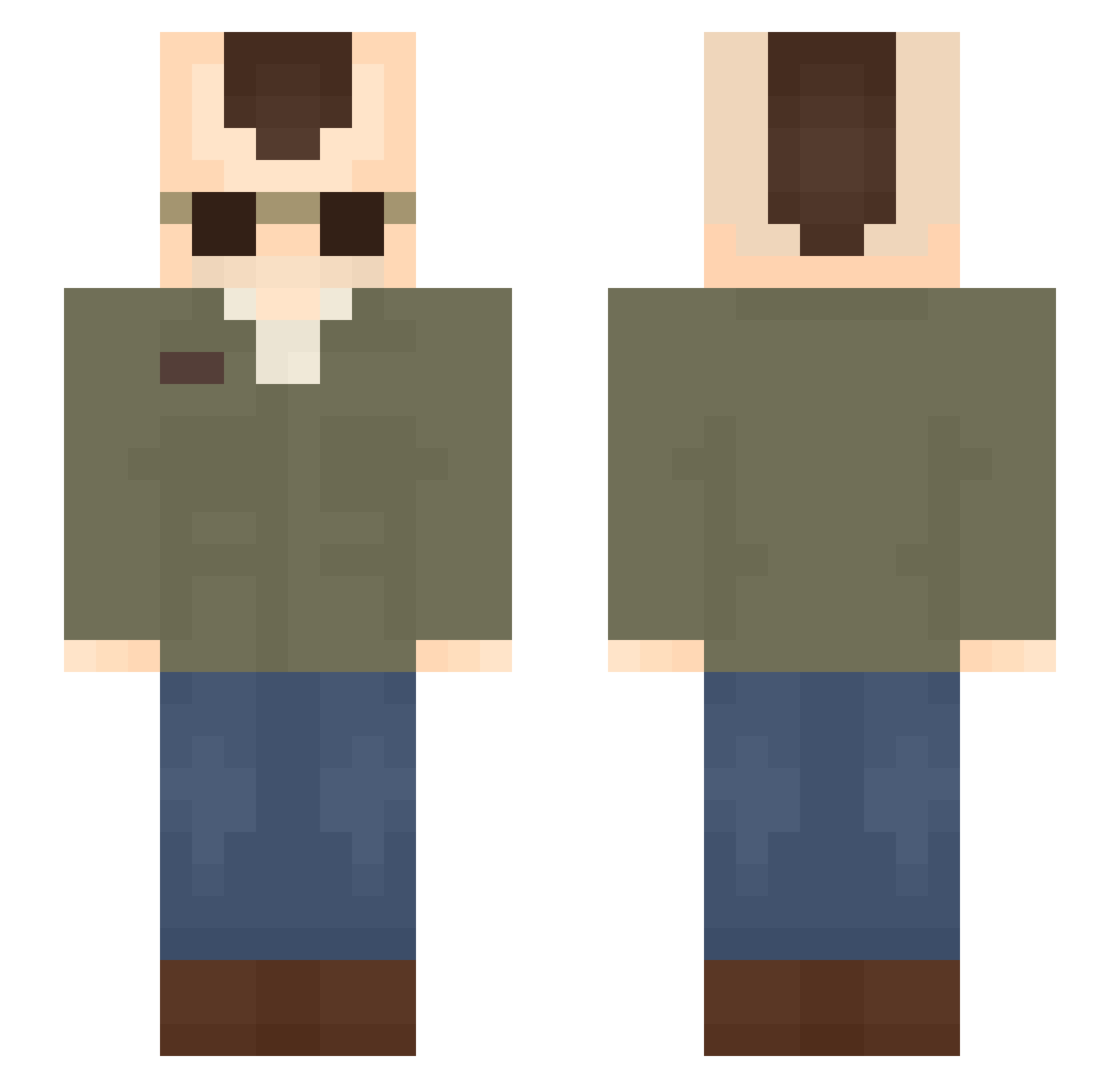AstroBeanie Minecraft skin, front and back view