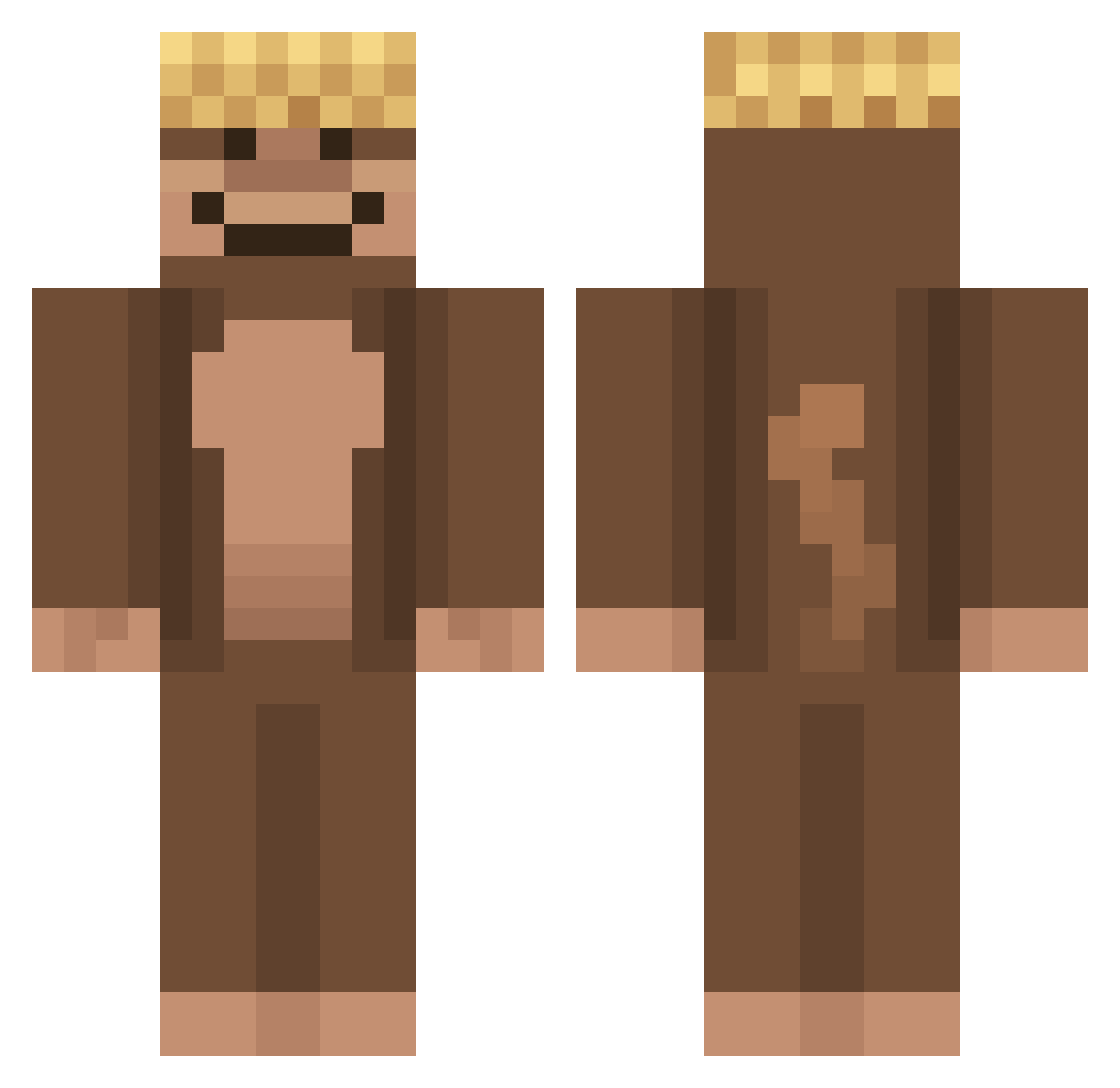 TobiHBB Minecraft skin, front and back view