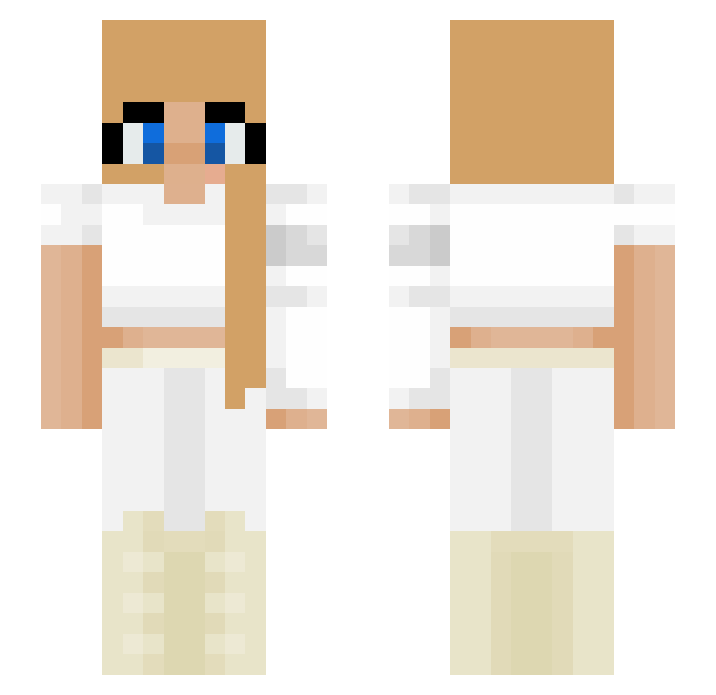 Emmafranck Minecraft skin, front and back view