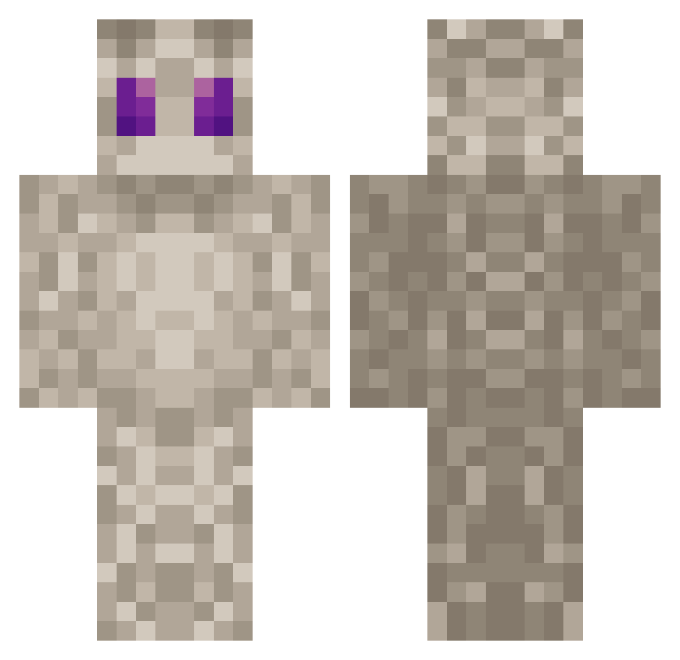 meatcutes Minecraft skin, front and back view