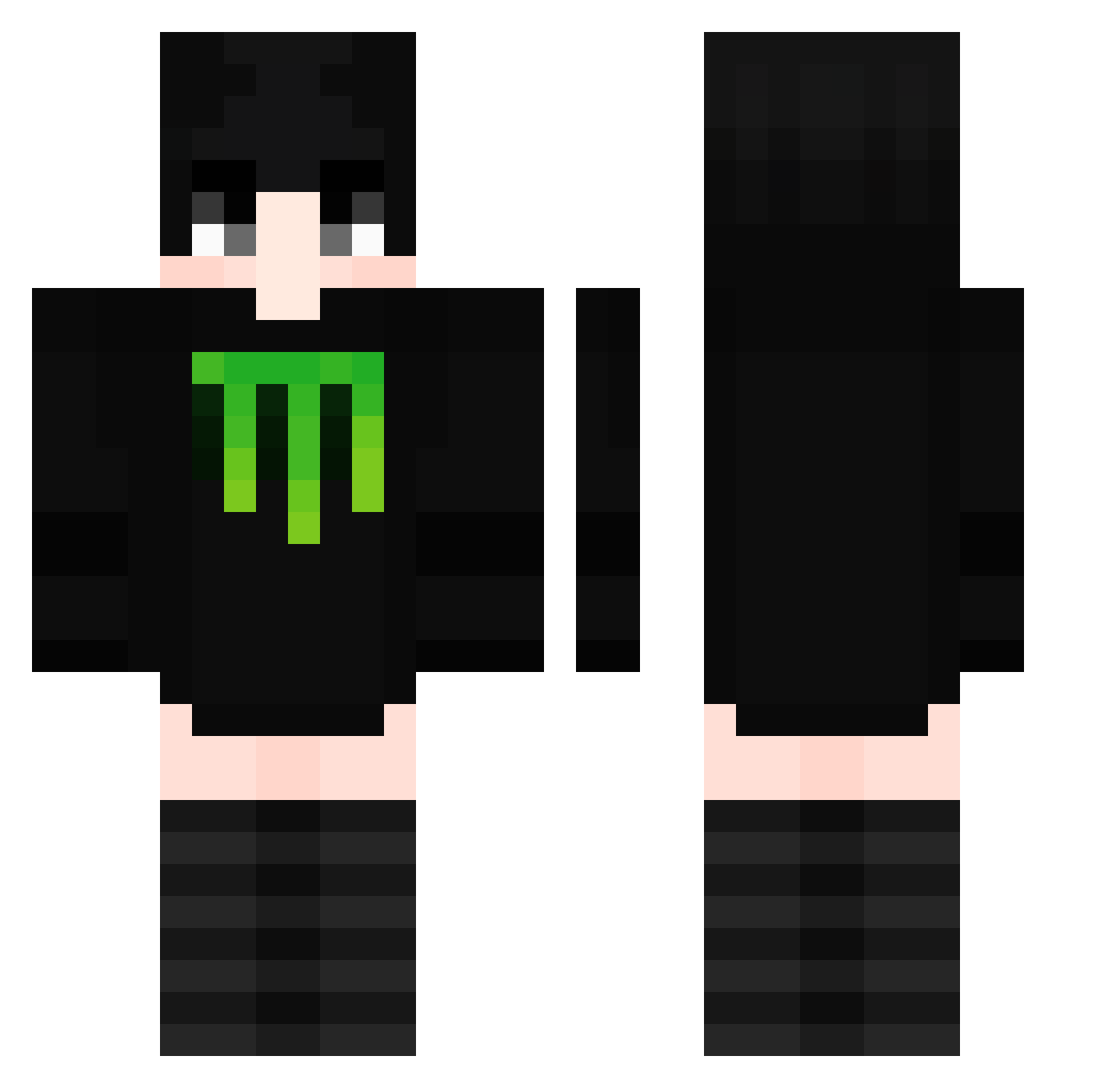 YellowShadow987 Minecraft skin, front and back view