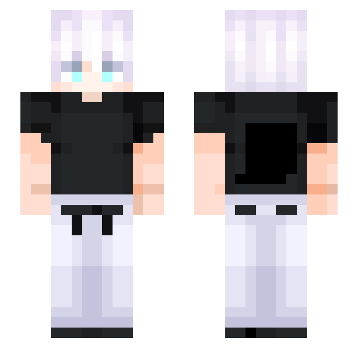 Micovoiter Minecraft skin, front and back view
