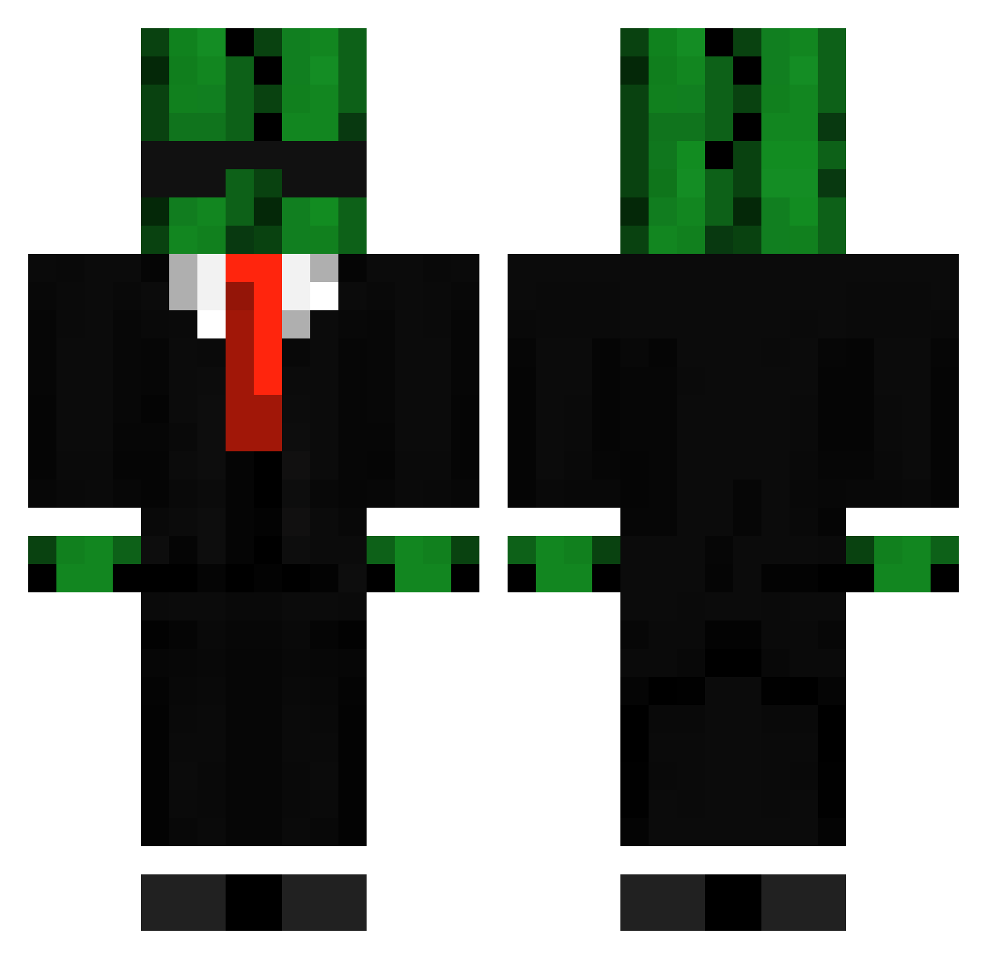 Zoombos Minecraft skin, front and back view