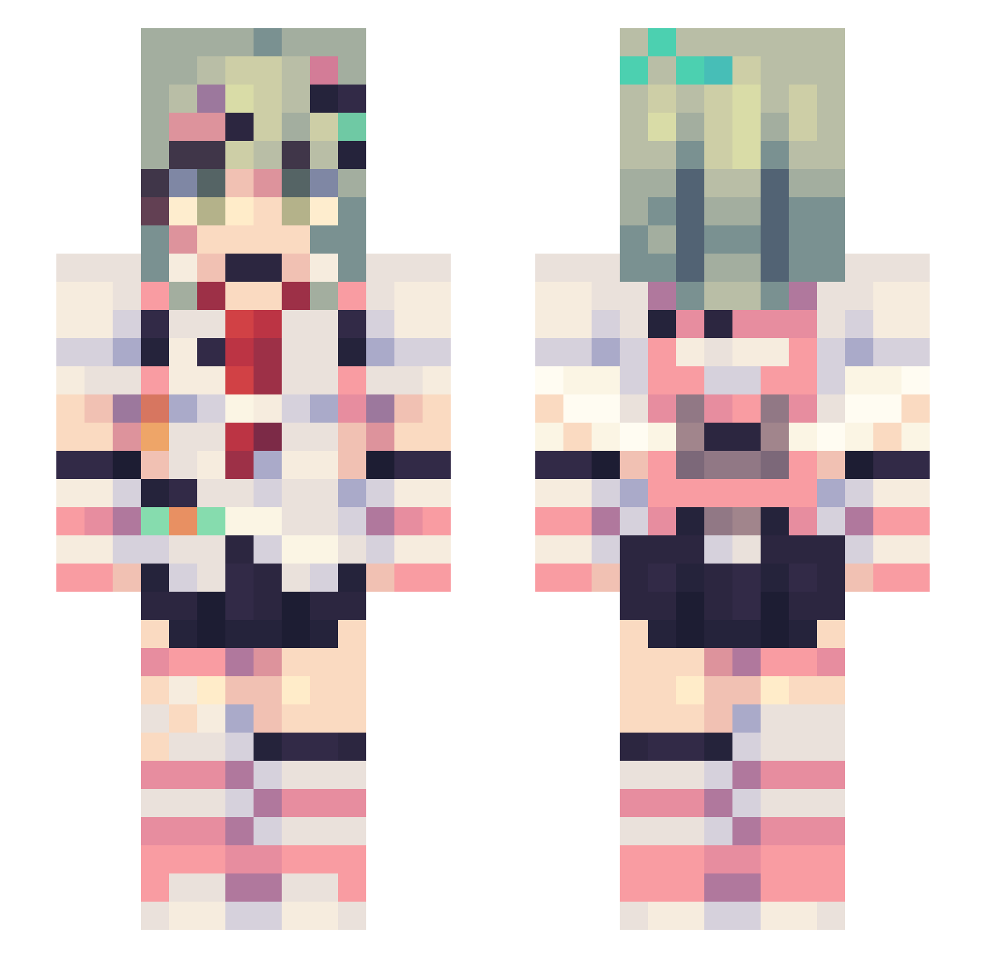 BakedPhoto Minecraft skin, front and back view
