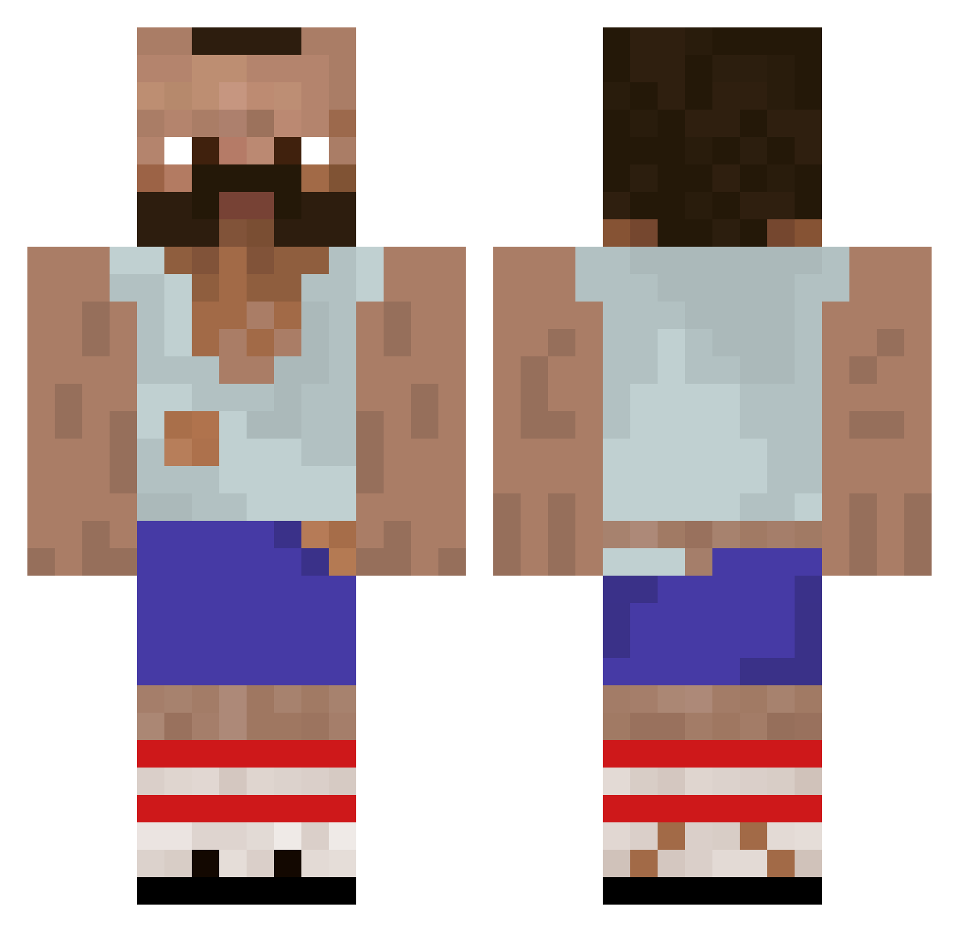 szndman Minecraft skin, front and back view
