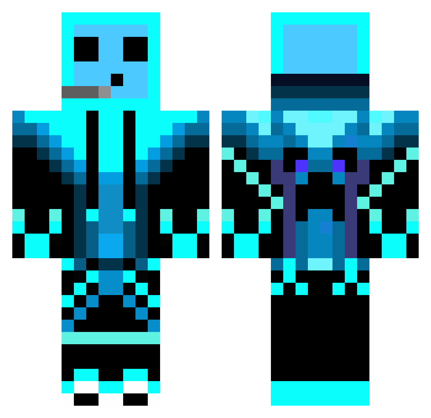 Memomenn Minecraft skin, front and back view