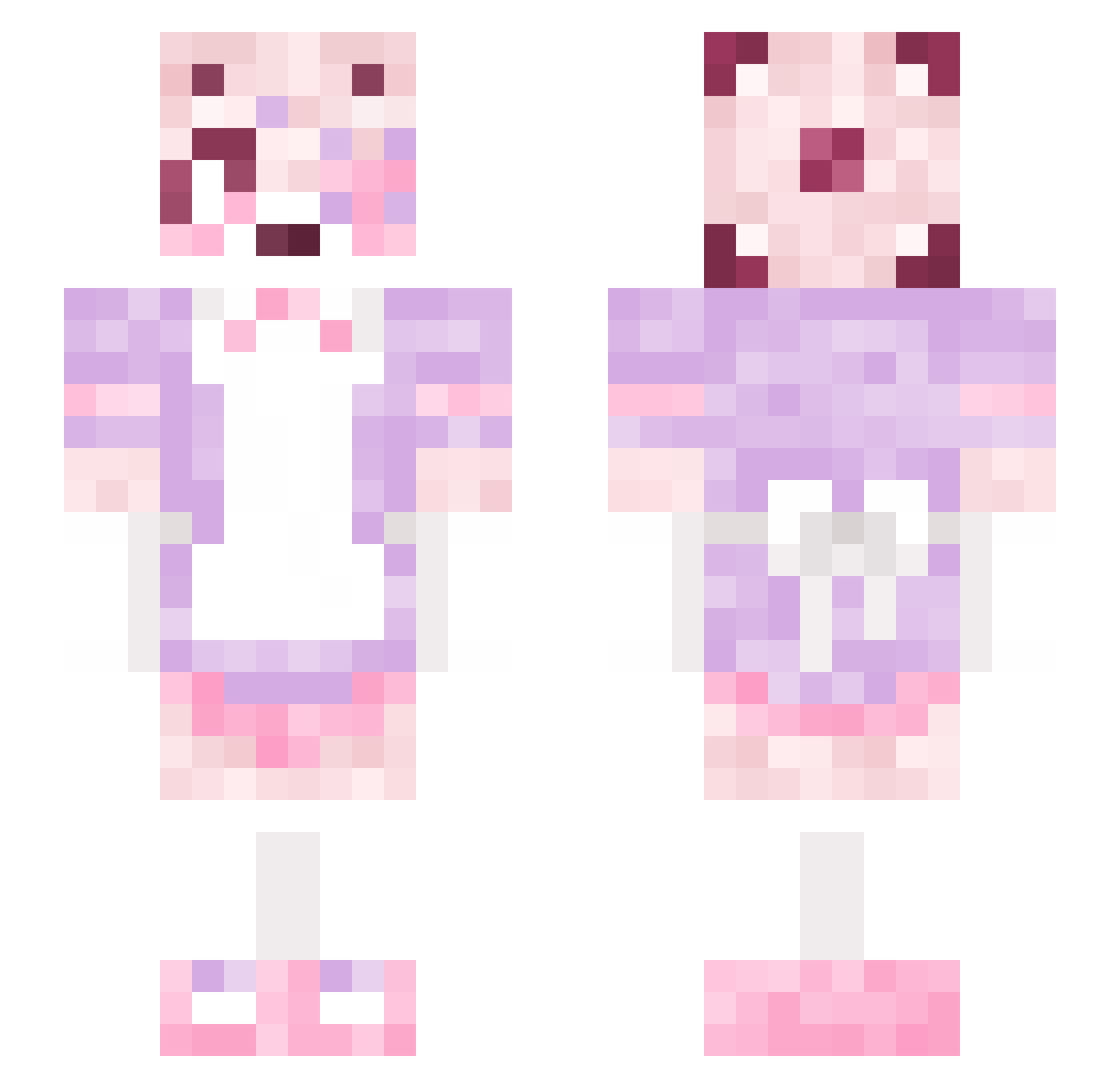 AngeliteTV Minecraft skin, front and back view