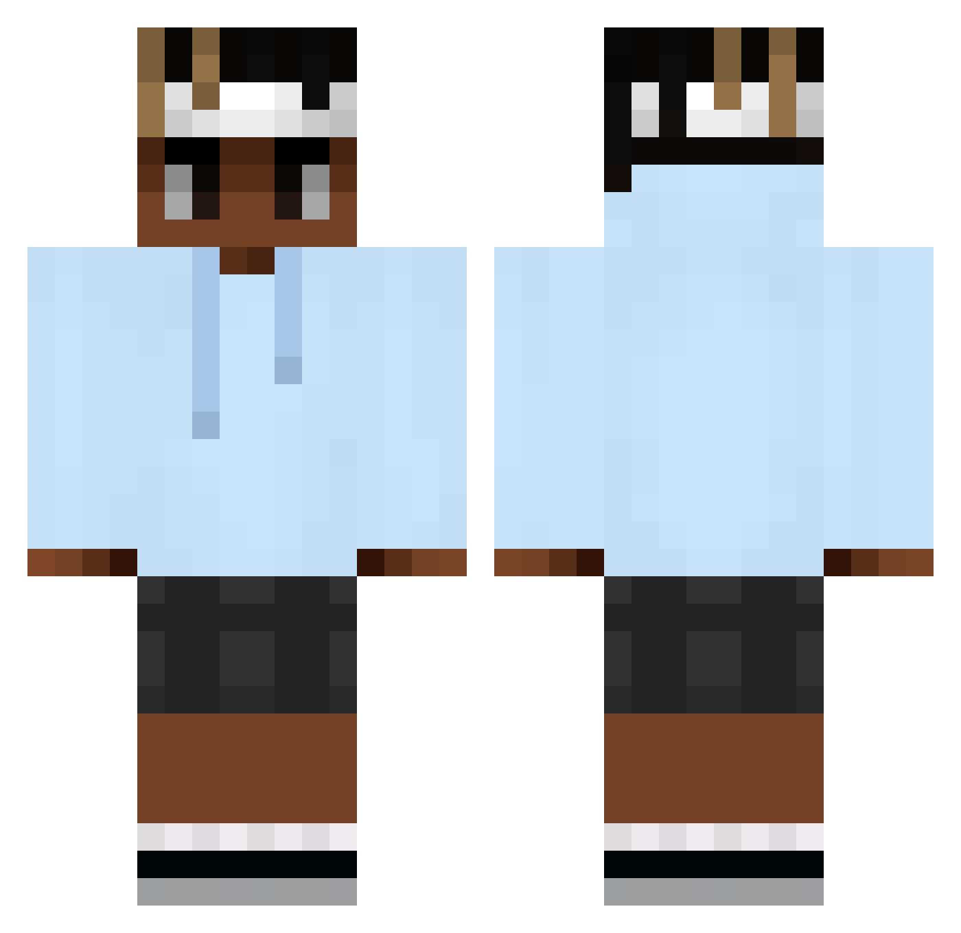 soga Minecraft skin, front and back view