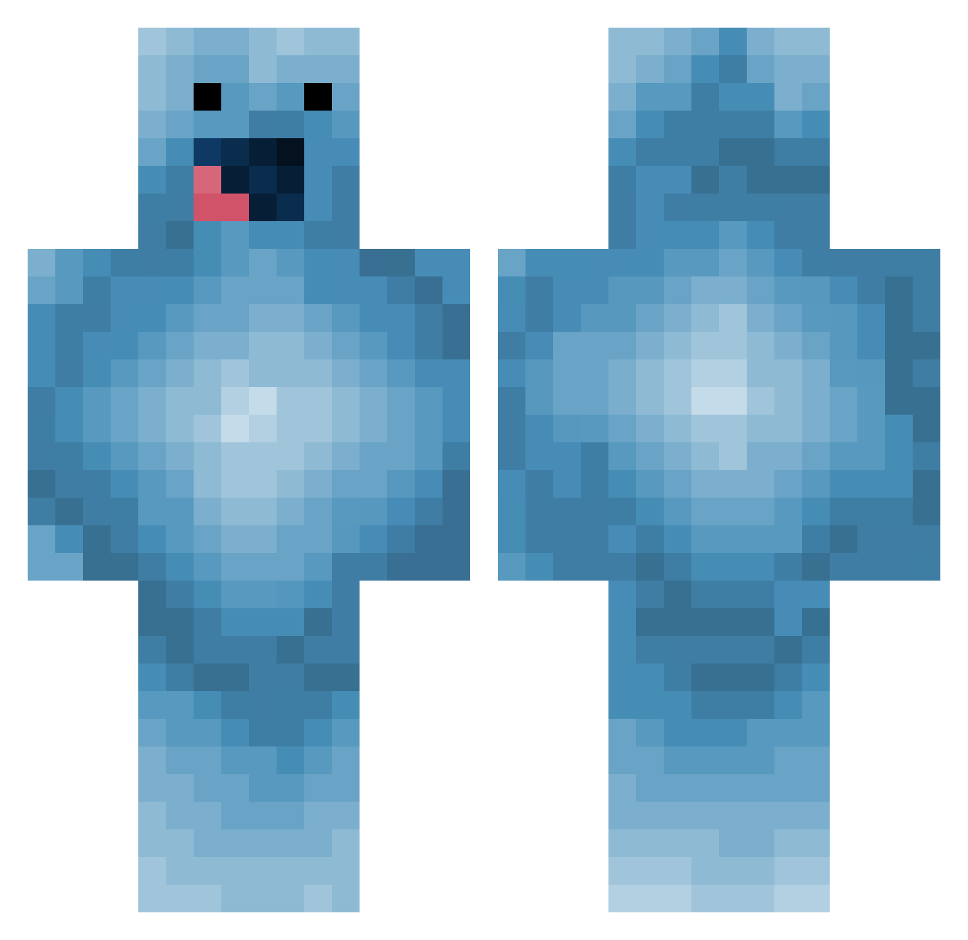 PoP_Boi Minecraft skin, front and back view