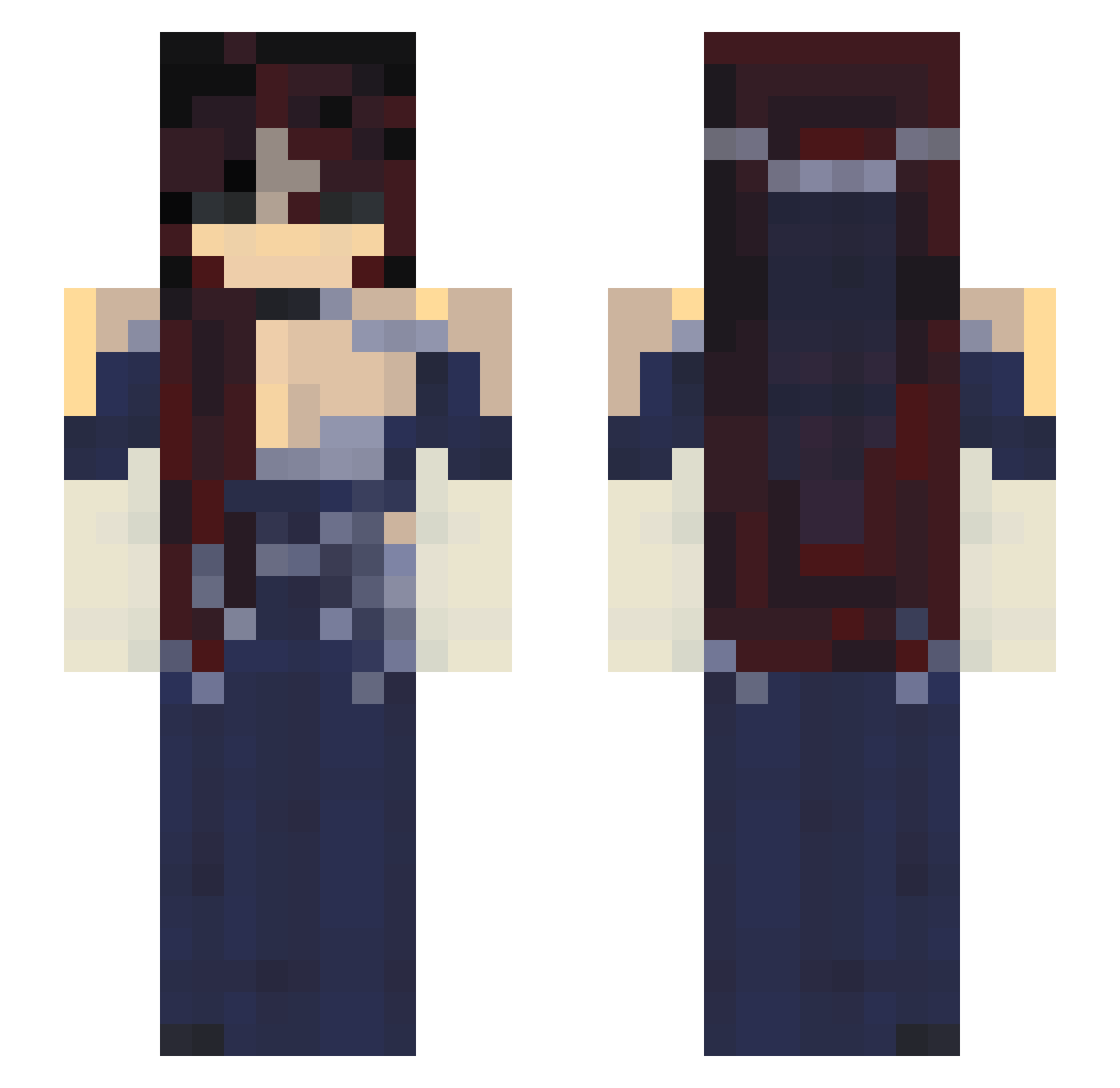 GuttedCupid Minecraft skin, front and back view