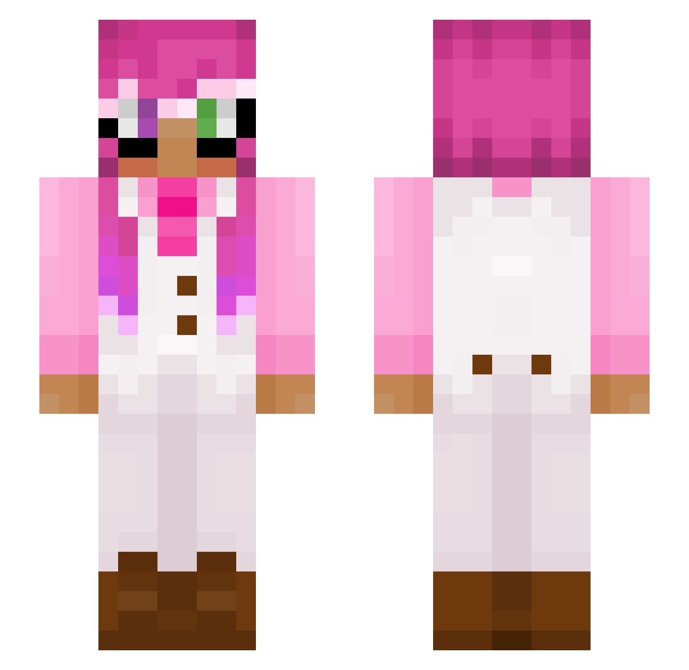 Slushisquid124 Minecraft skin, front and back view