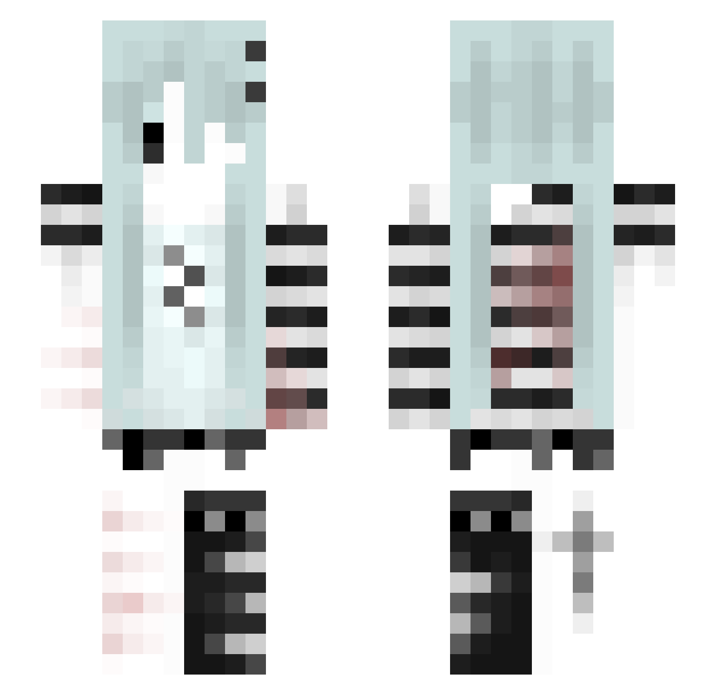 shelaye Minecraft skin, front and back view