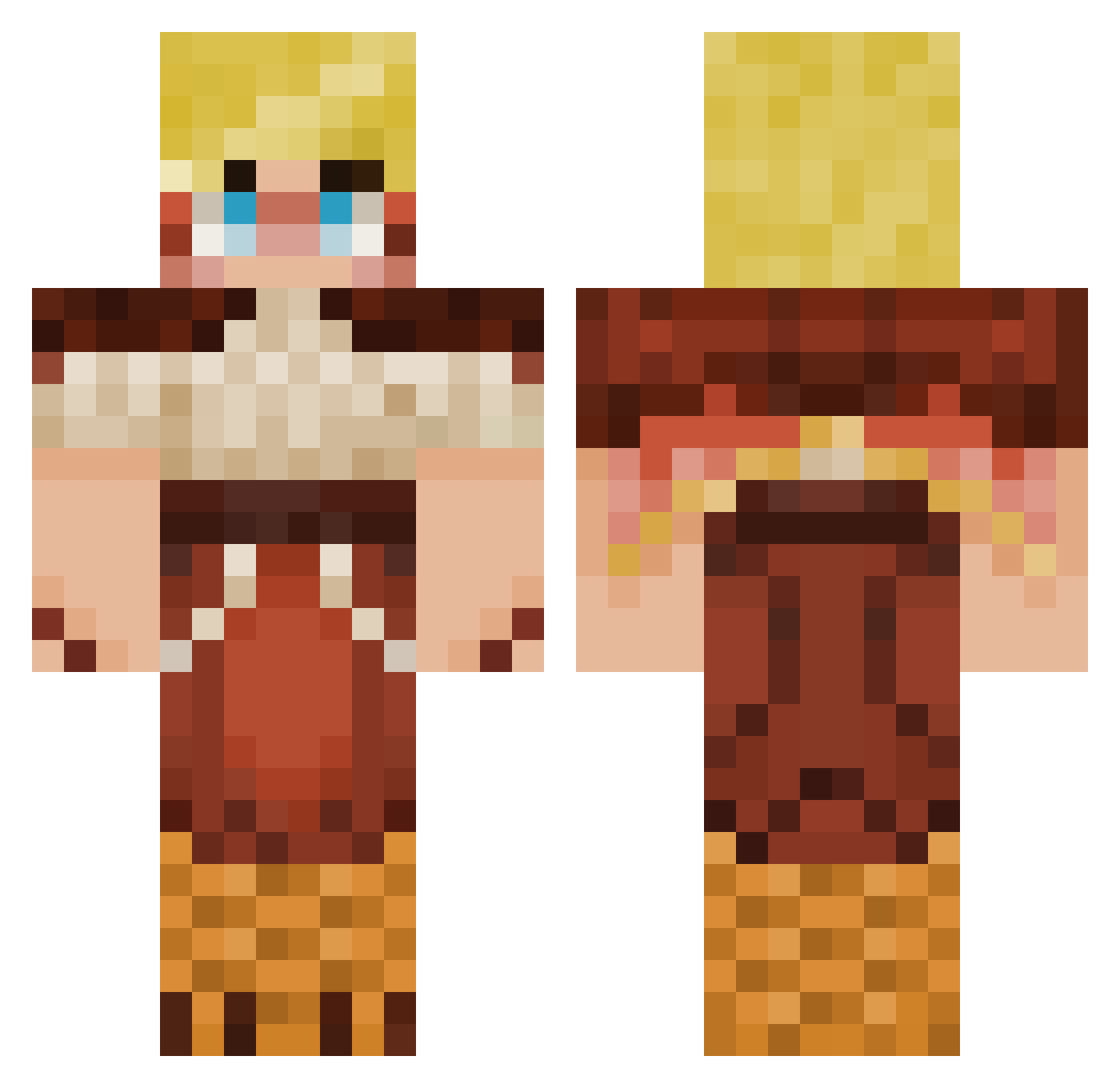 Heccatomb Minecraft skin, front and back view
