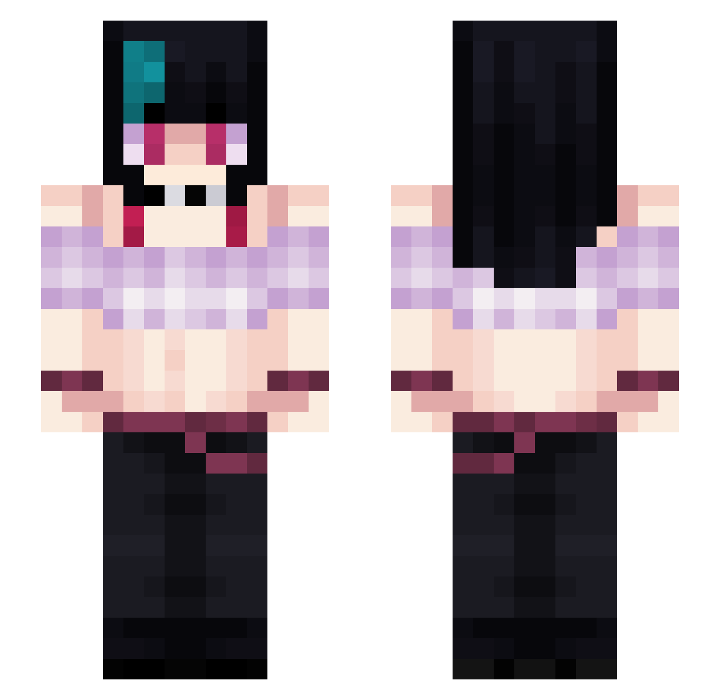 ShiroLovesCoyle Minecraft skin, front and back view
