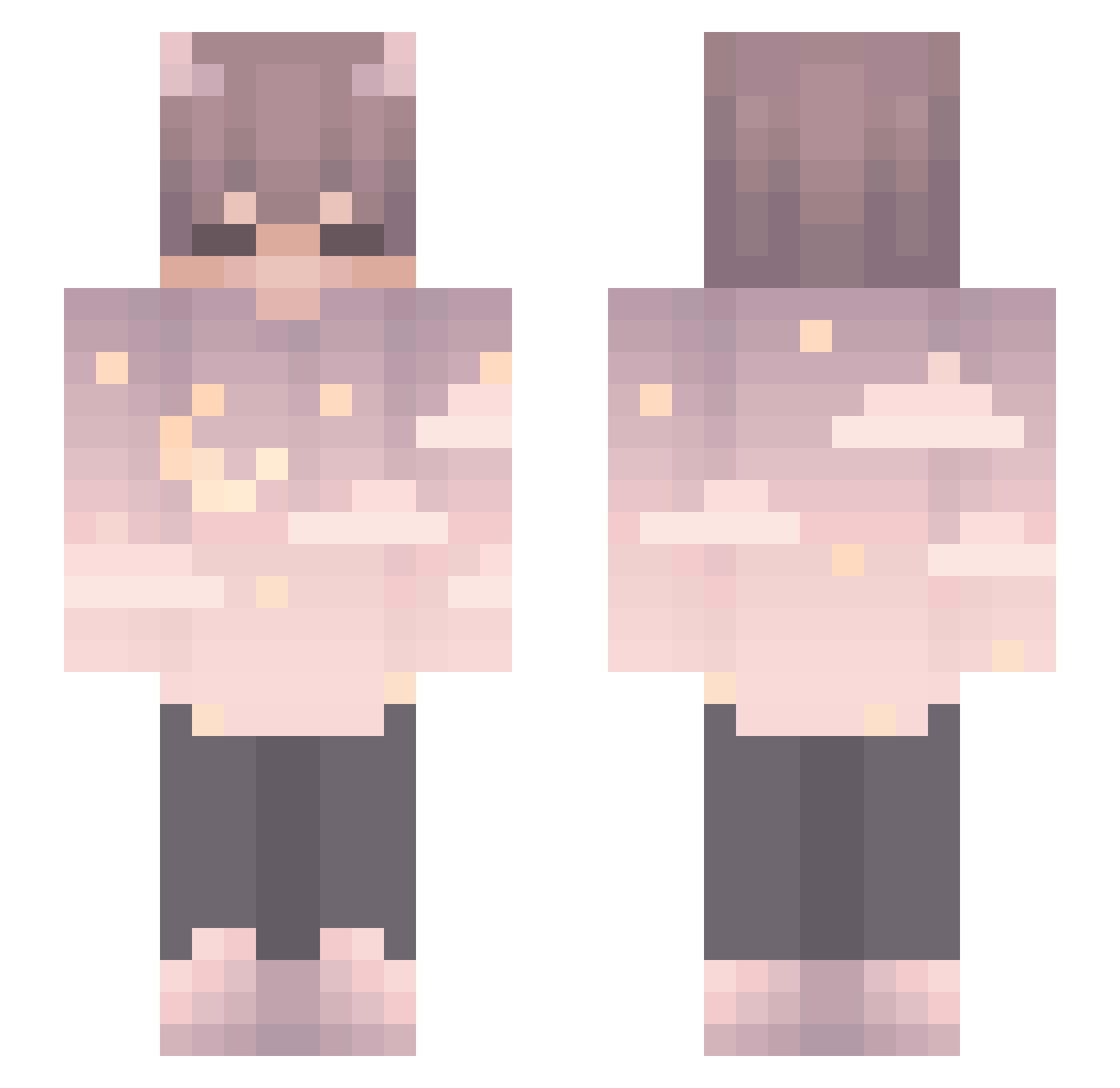 musubigarbage Minecraft skin, front and back view