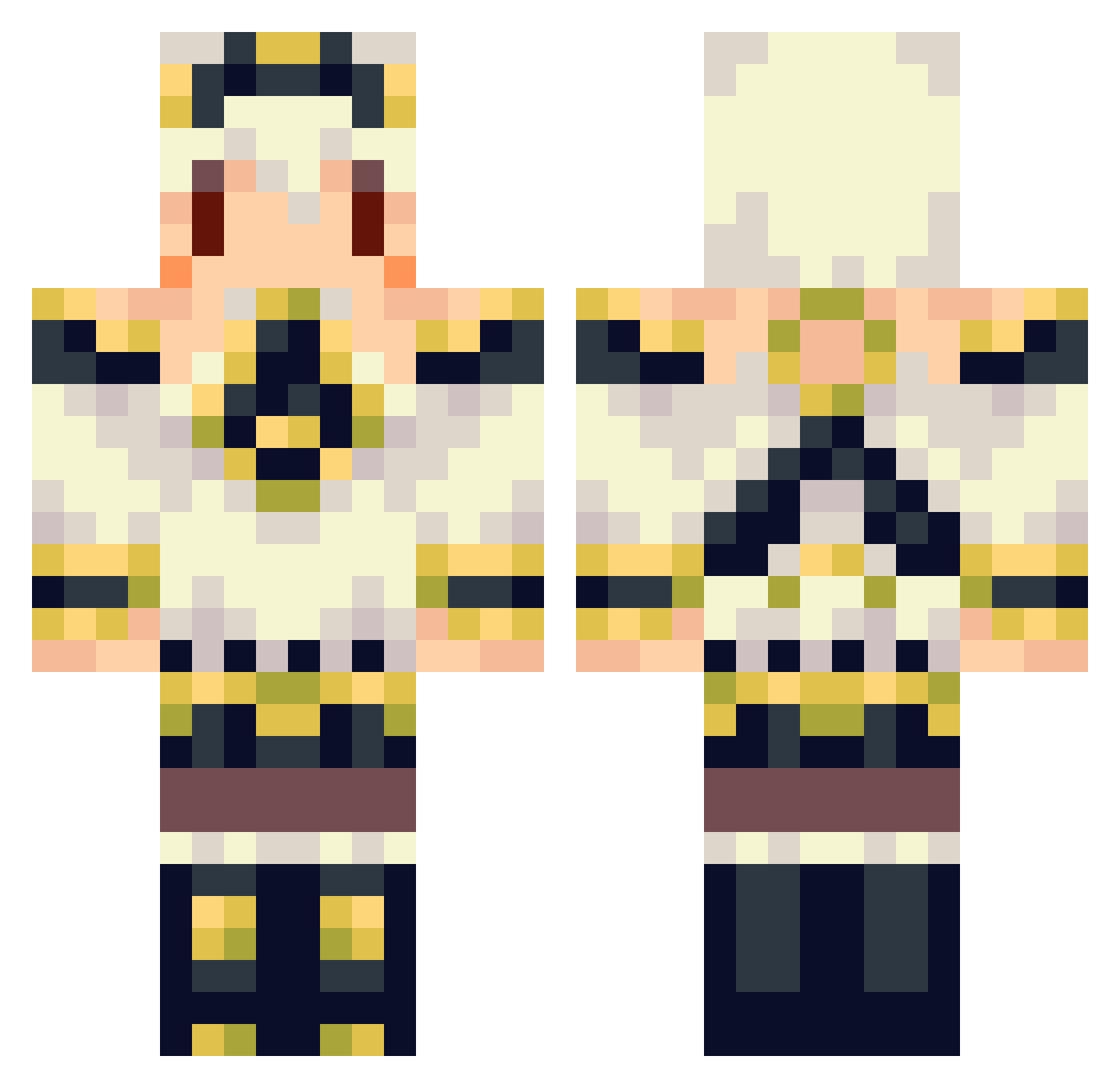 ShiL Minecraft skin, front and back view