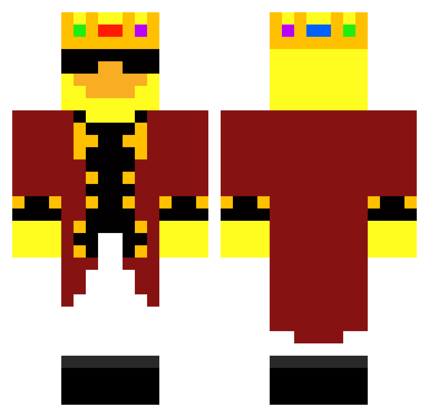 thedustyyog Minecraft skin, front and back view